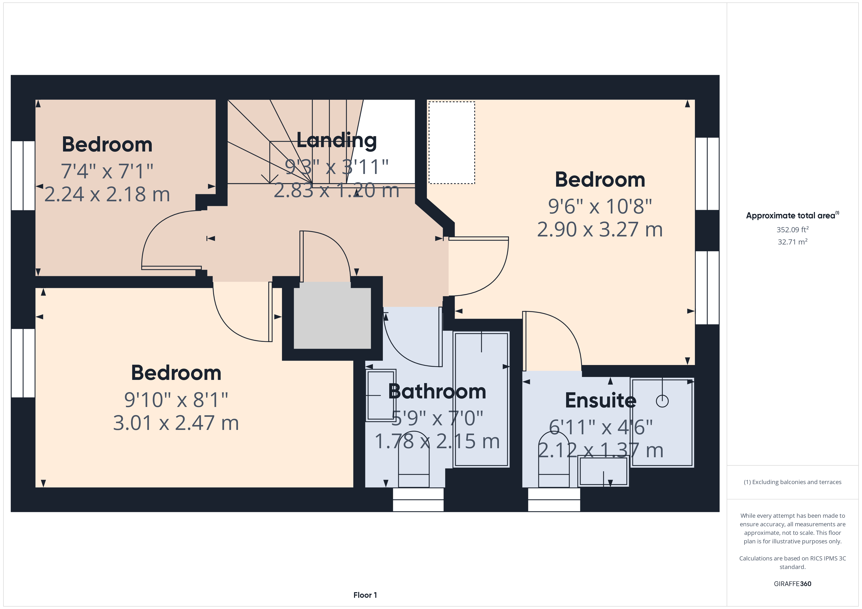 3 bed semi-detached house for sale in Nightingale Drive, Whitby - Property floorplan