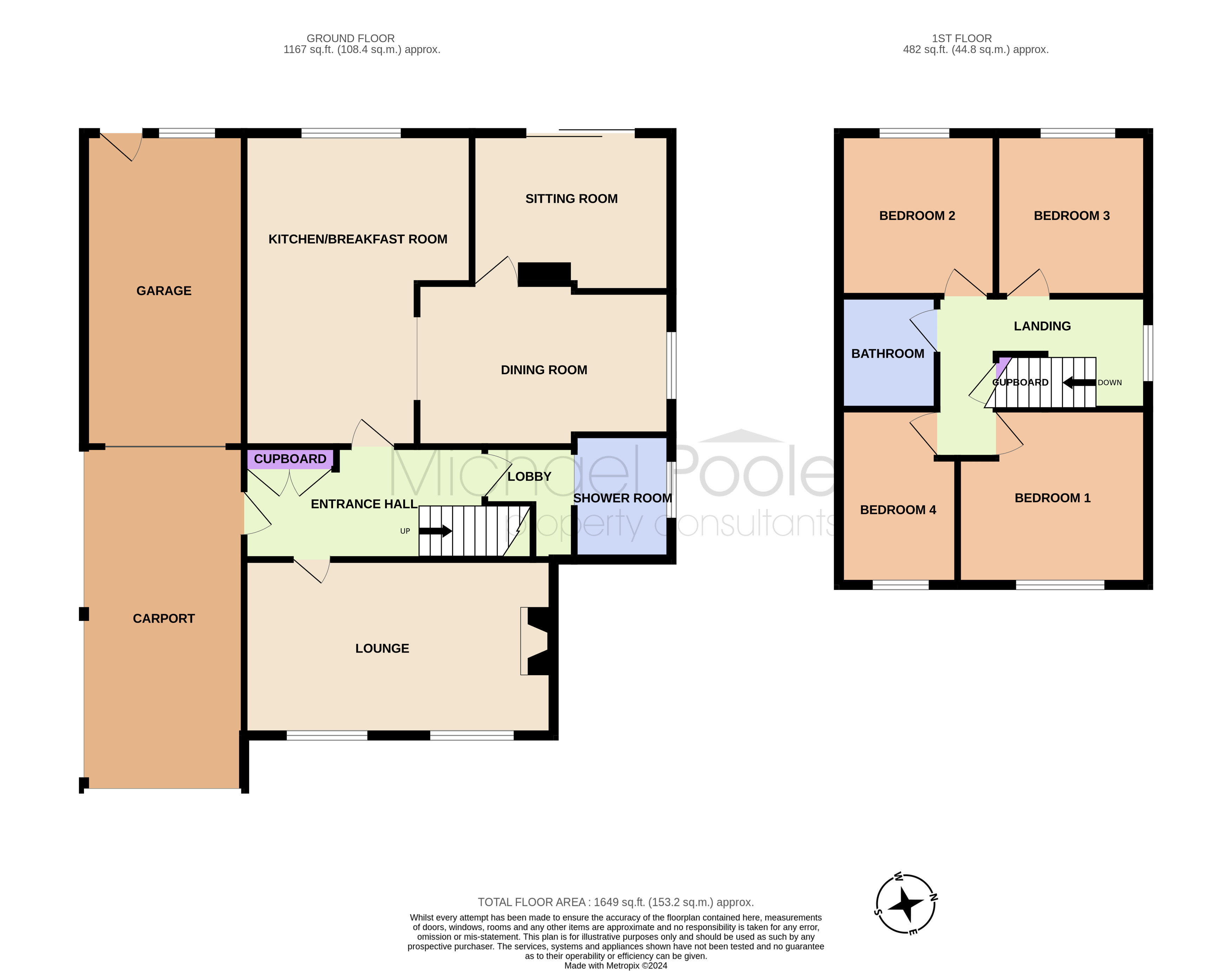4 bed house for sale in Cranwell Grove, Thornaby - Property floorplan