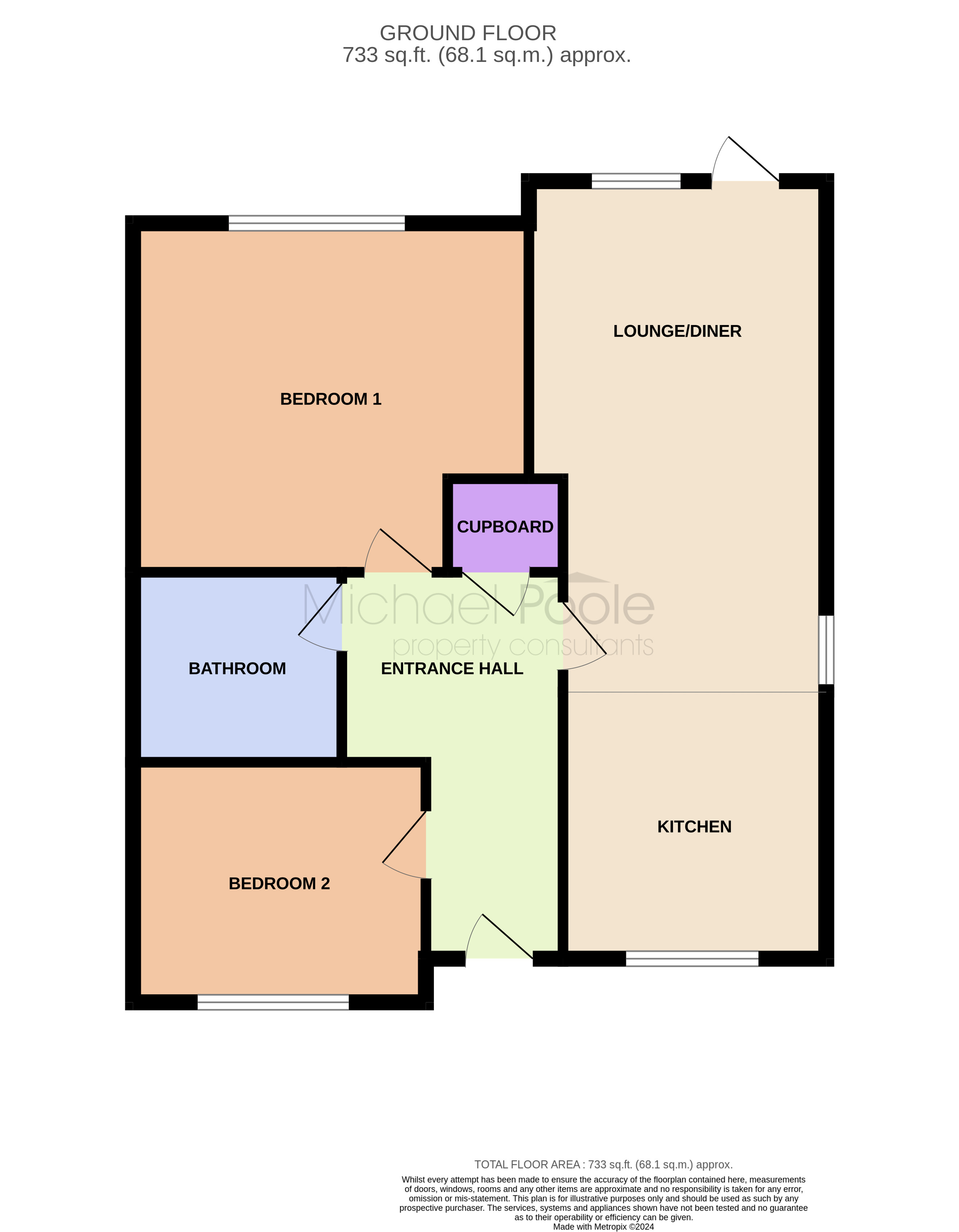 2 bed bungalow for sale in Acorn Close, Thornaby - Property floorplan