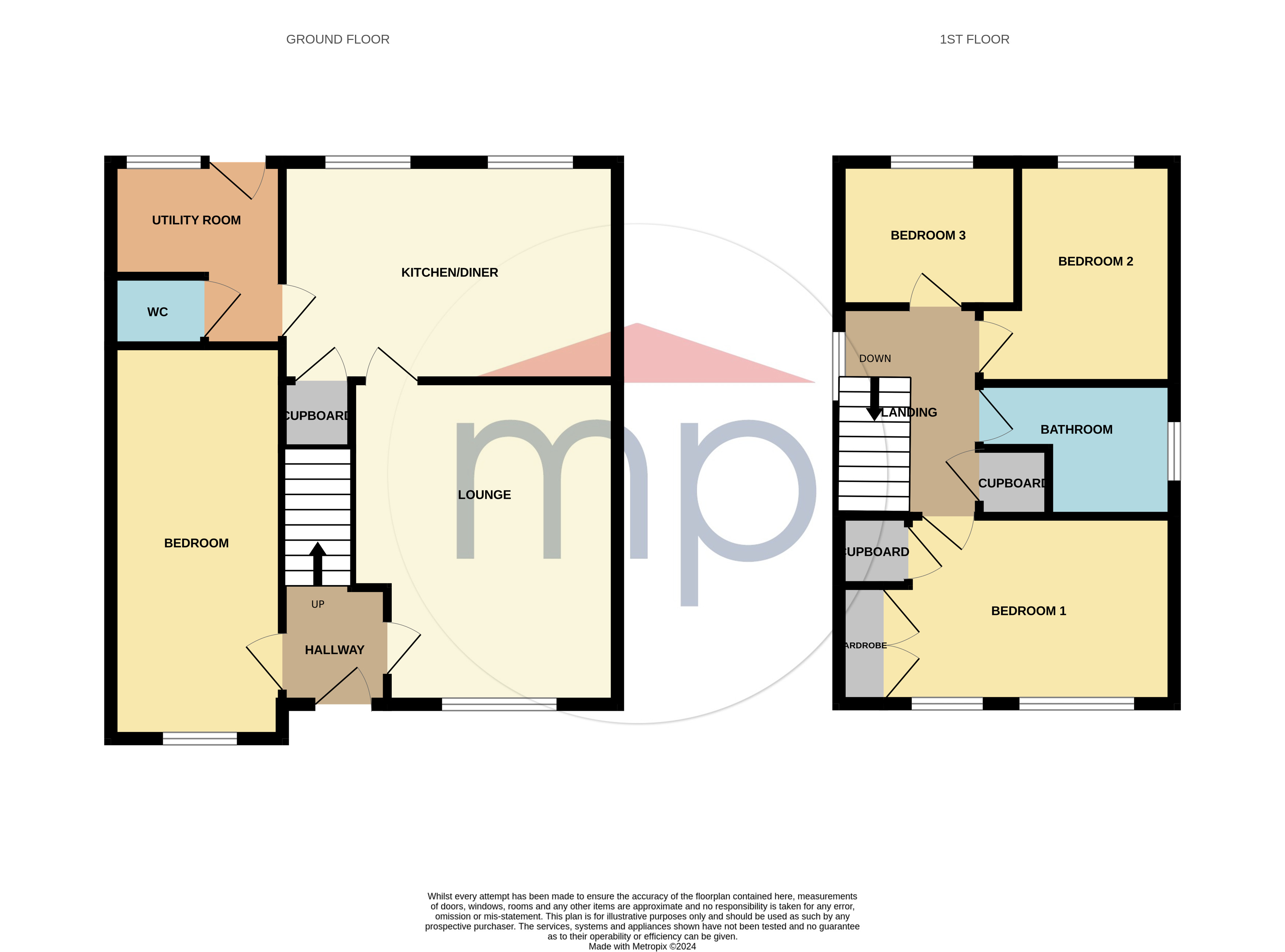 3 bed house for sale in Nunnington Close, Ingleby Barwick - Property floorplan