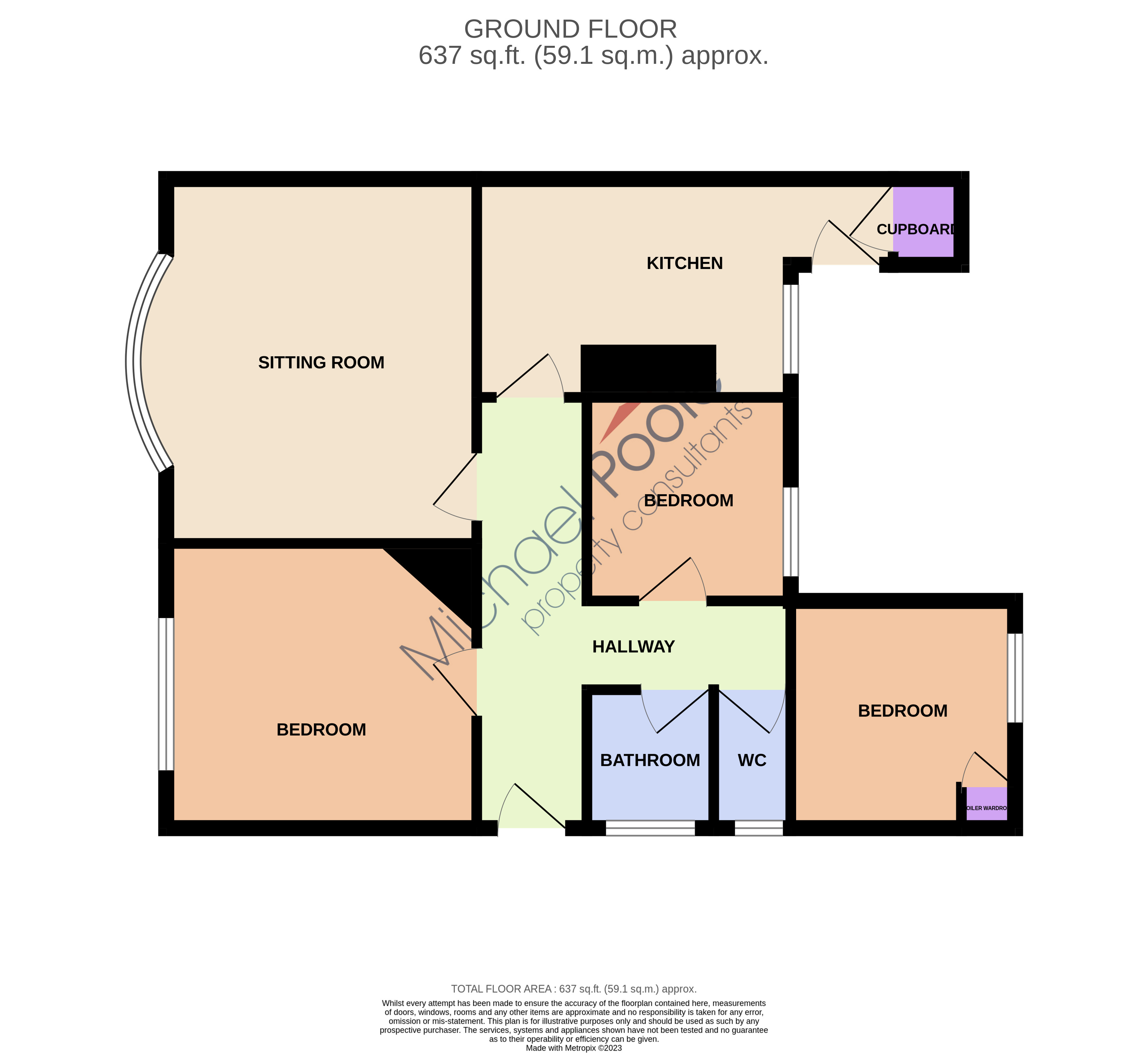 3 bed bungalow to rent - Property floorplan