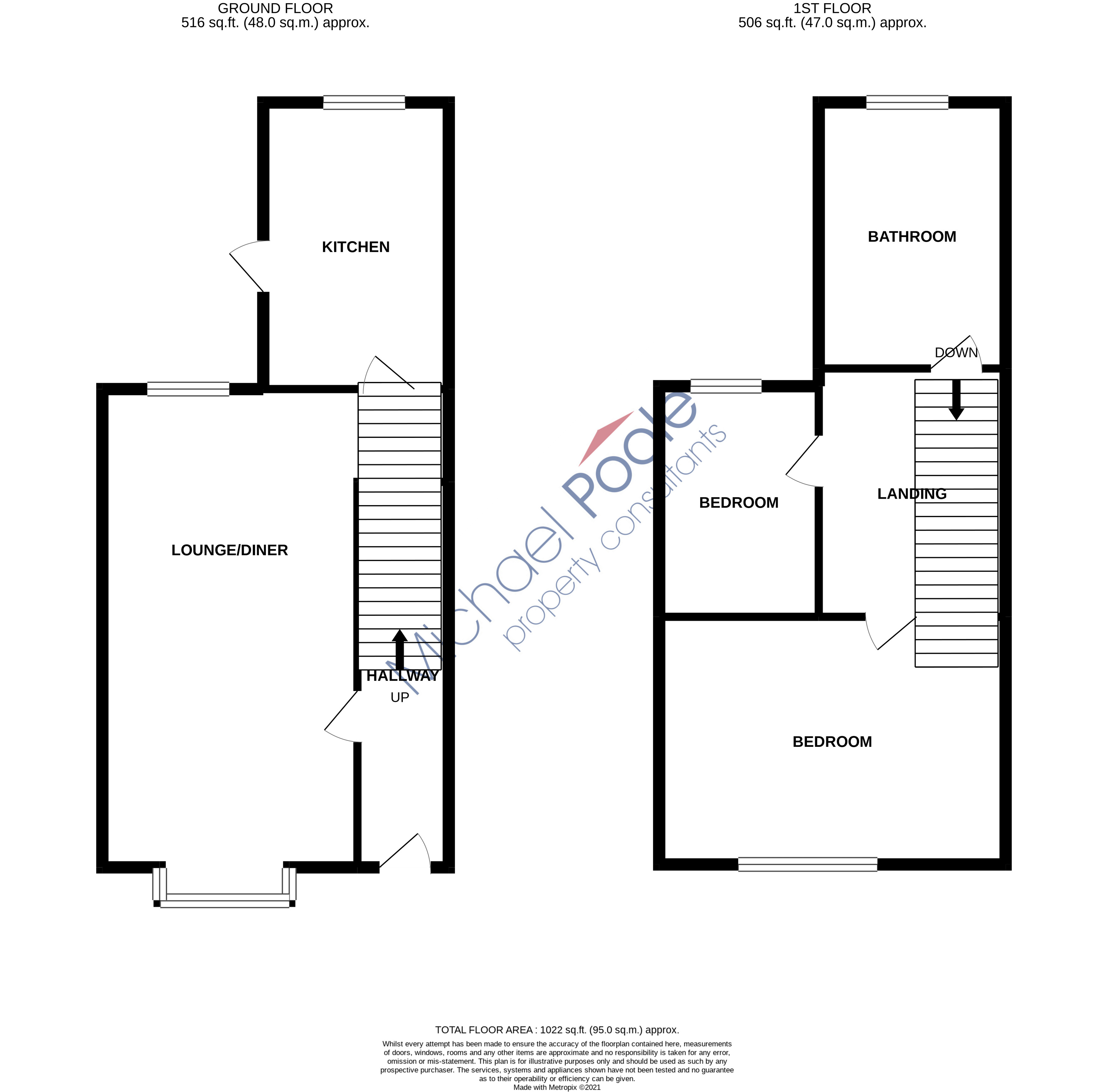 2 bed house to rent - Property floorplan