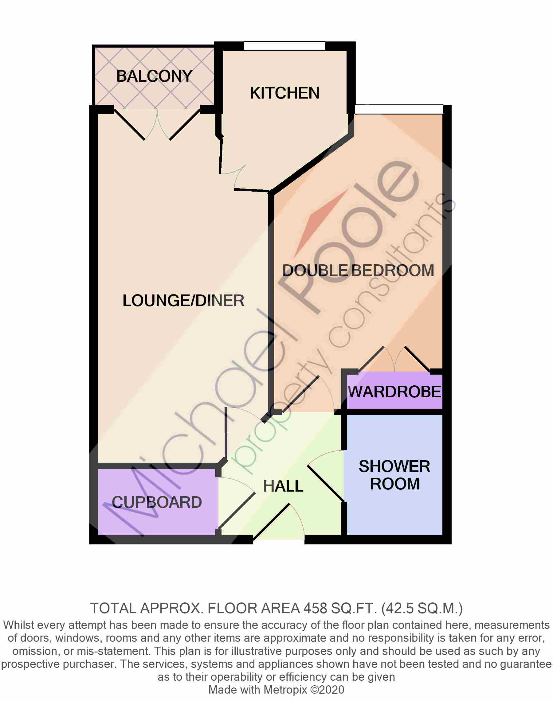 1 bed apartment for sale in Park Road North, Middlesbrough - Property floorplan