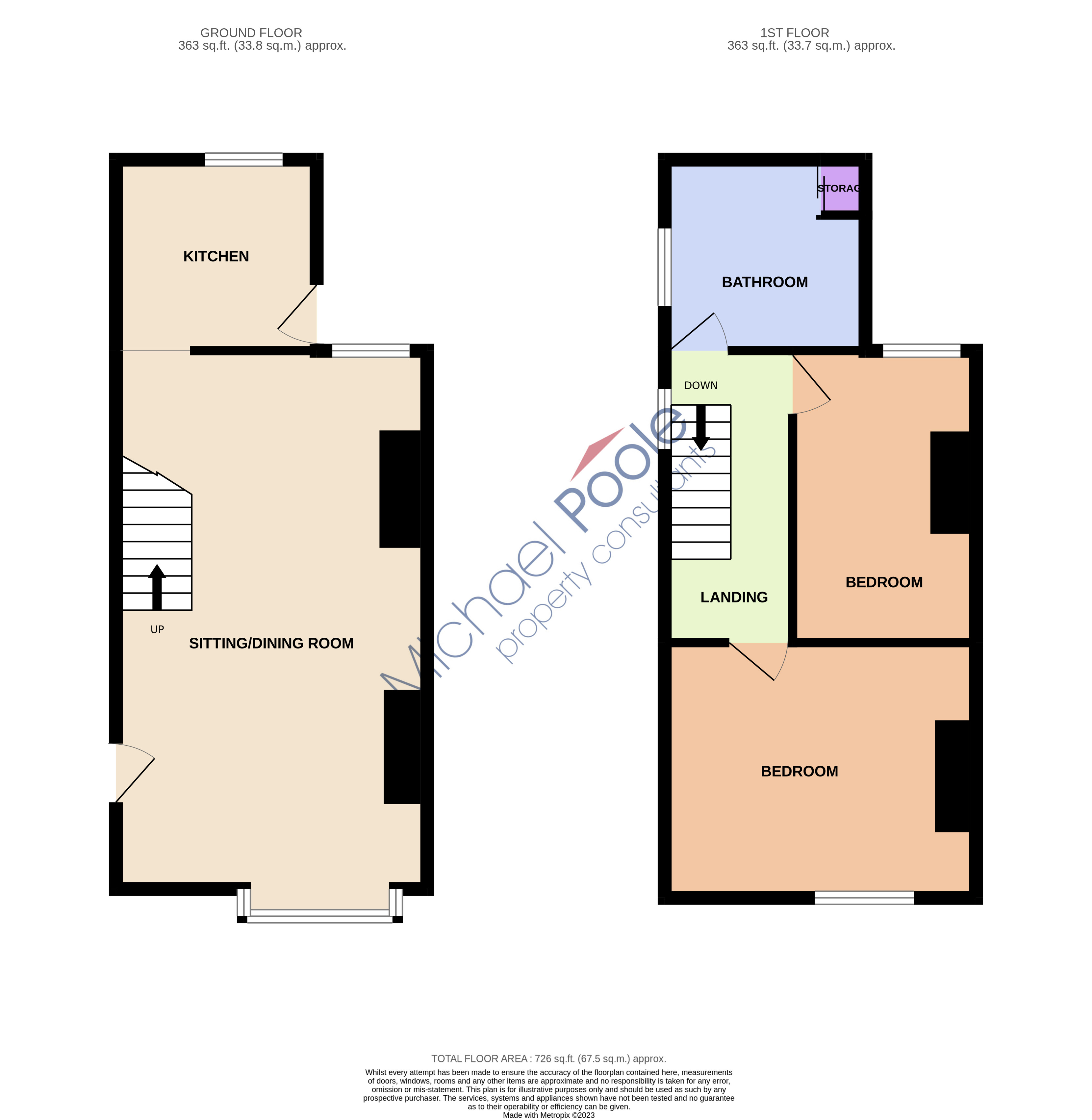 2 bed house for sale in Crescent Road, Middlesbrough - Property floorplan
