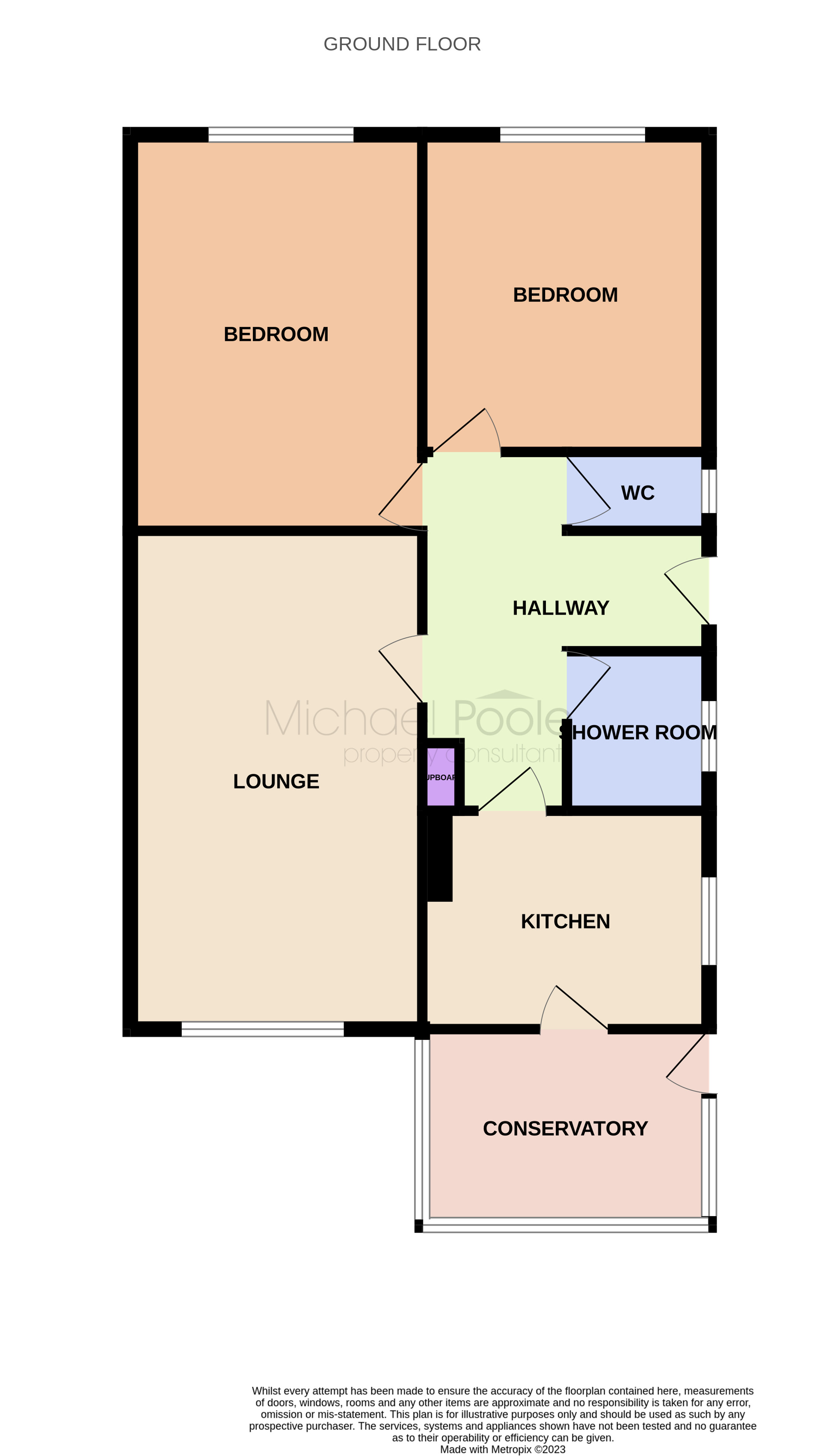 2 bed bungalow for sale in Norfolk Crescent, Middlesbrough - Property floorplan