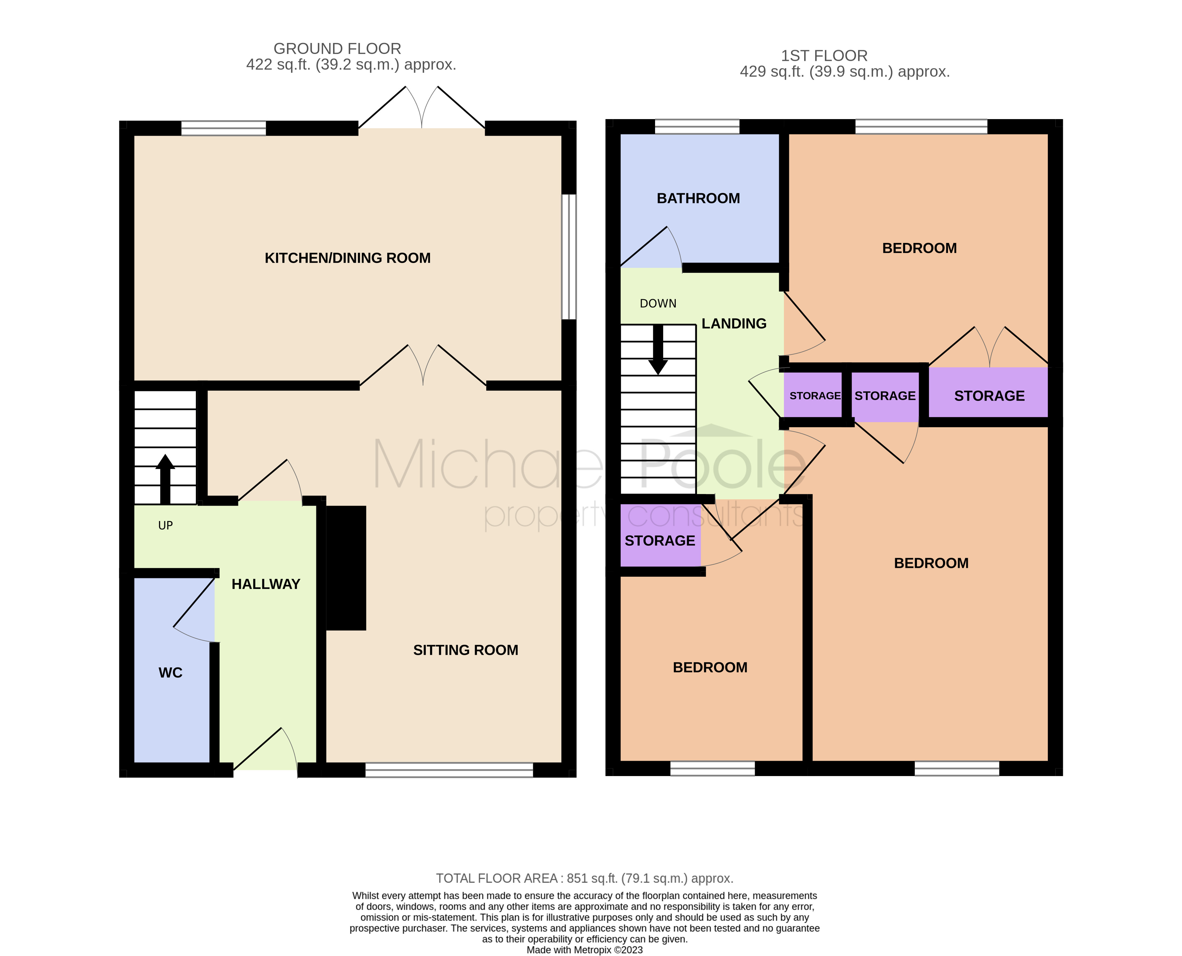 3 bed house for sale in Crowland Avenue, Netherfields - Property floorplan