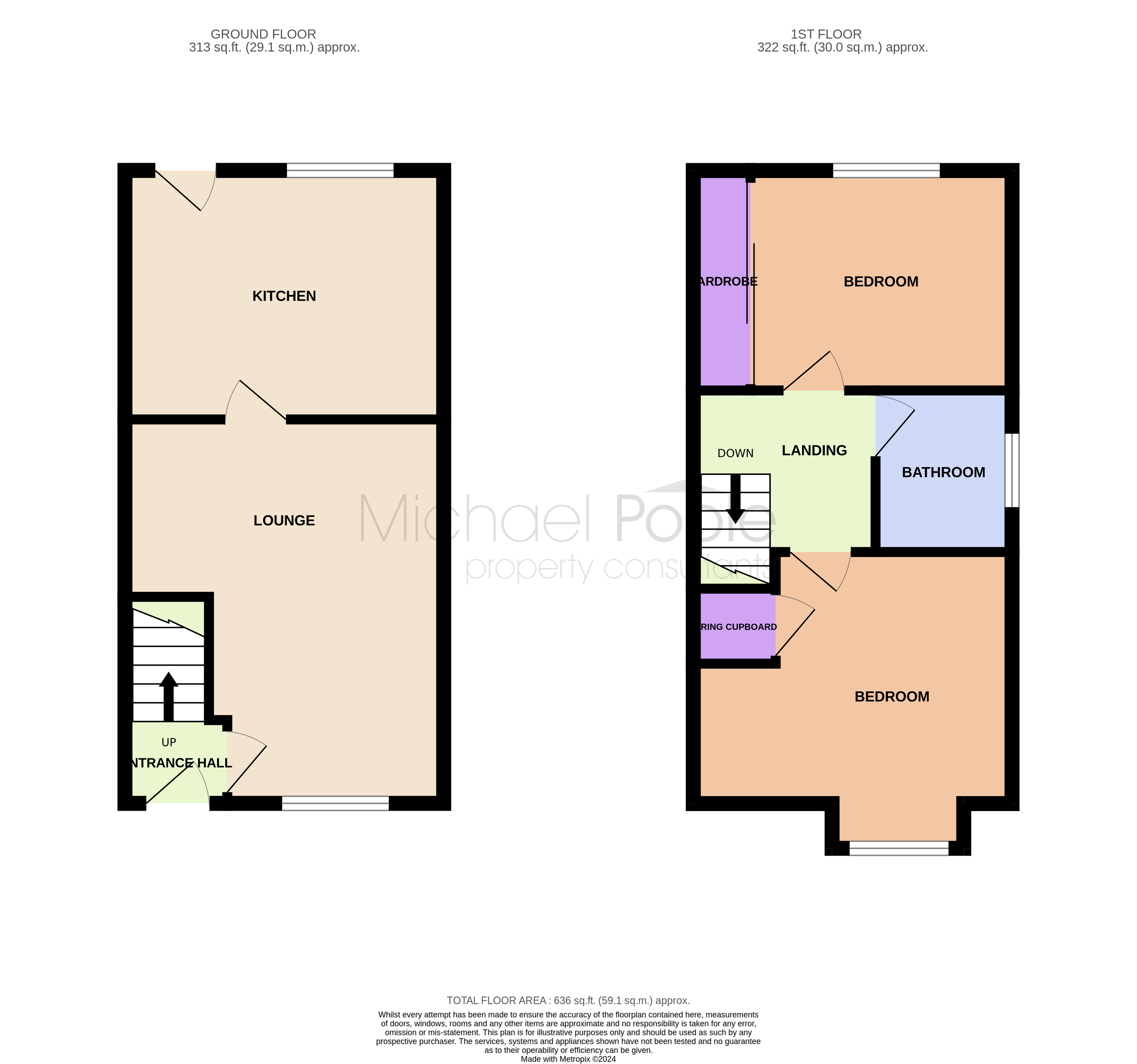 2 bed house for sale in Danesford Place, Middlesbrough - Property floorplan