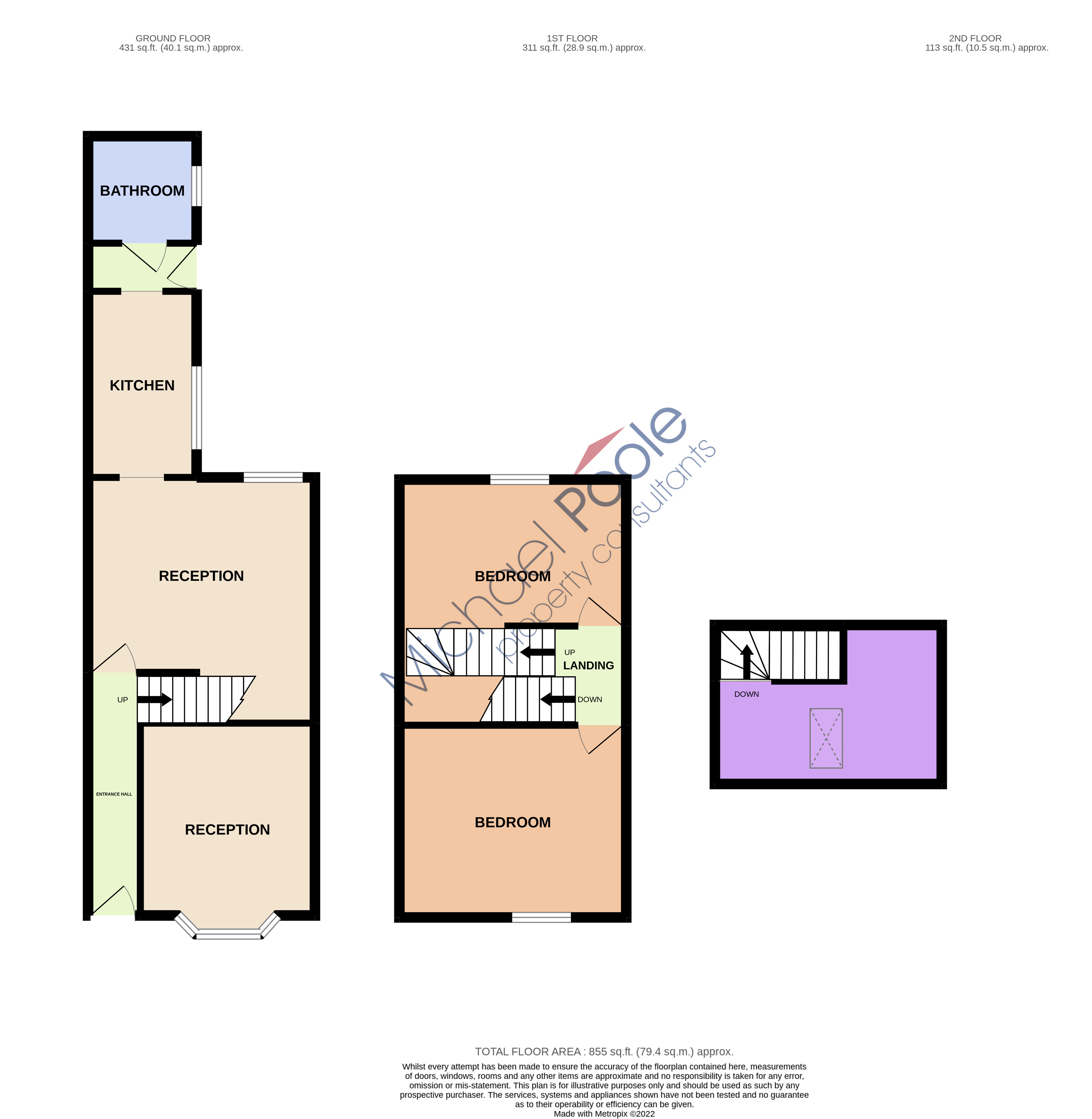 2 bed house for sale - Property floorplan