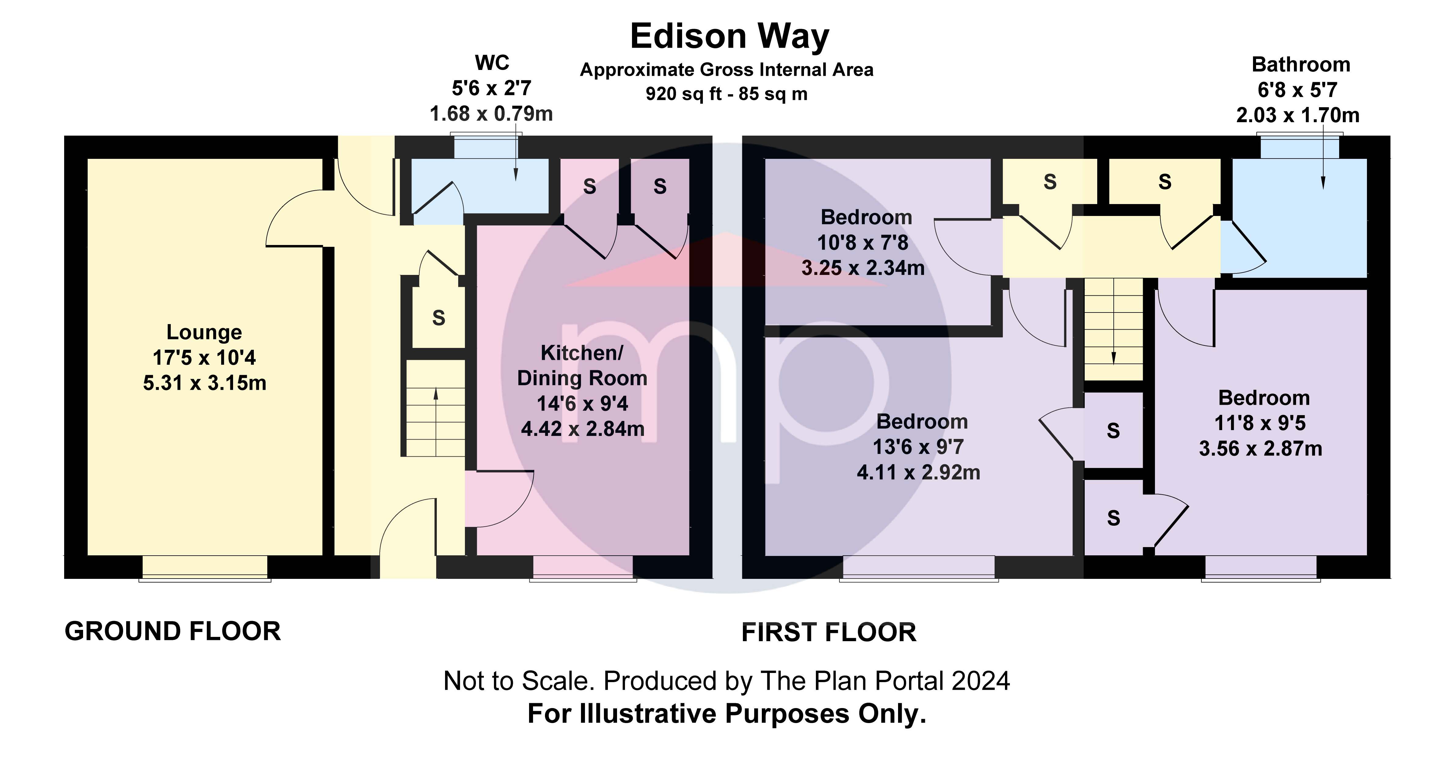 3 bed house for sale in Eddison Way, Hemlington - Property floorplan