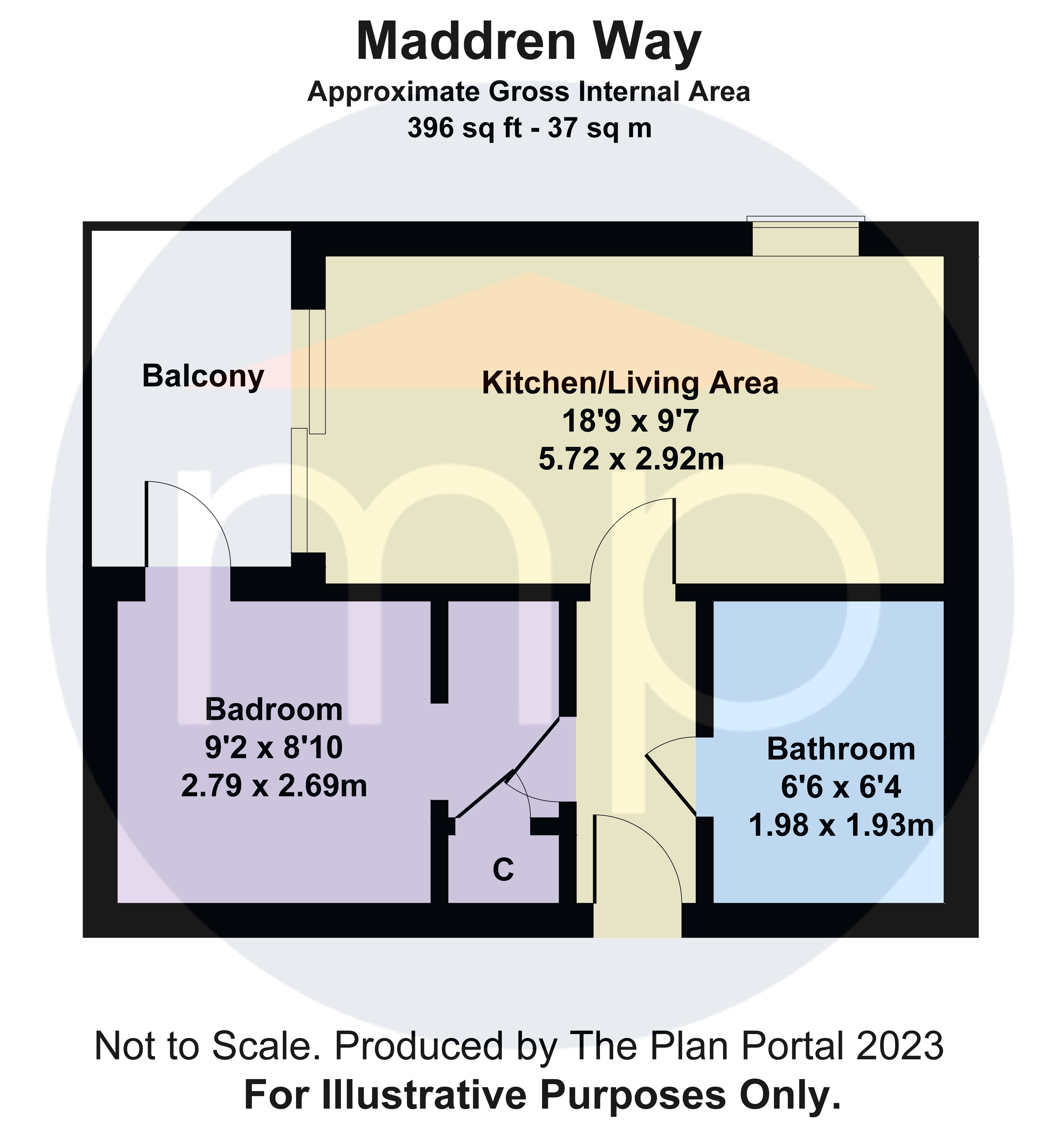 1 bed apartment for sale - Property floorplan
