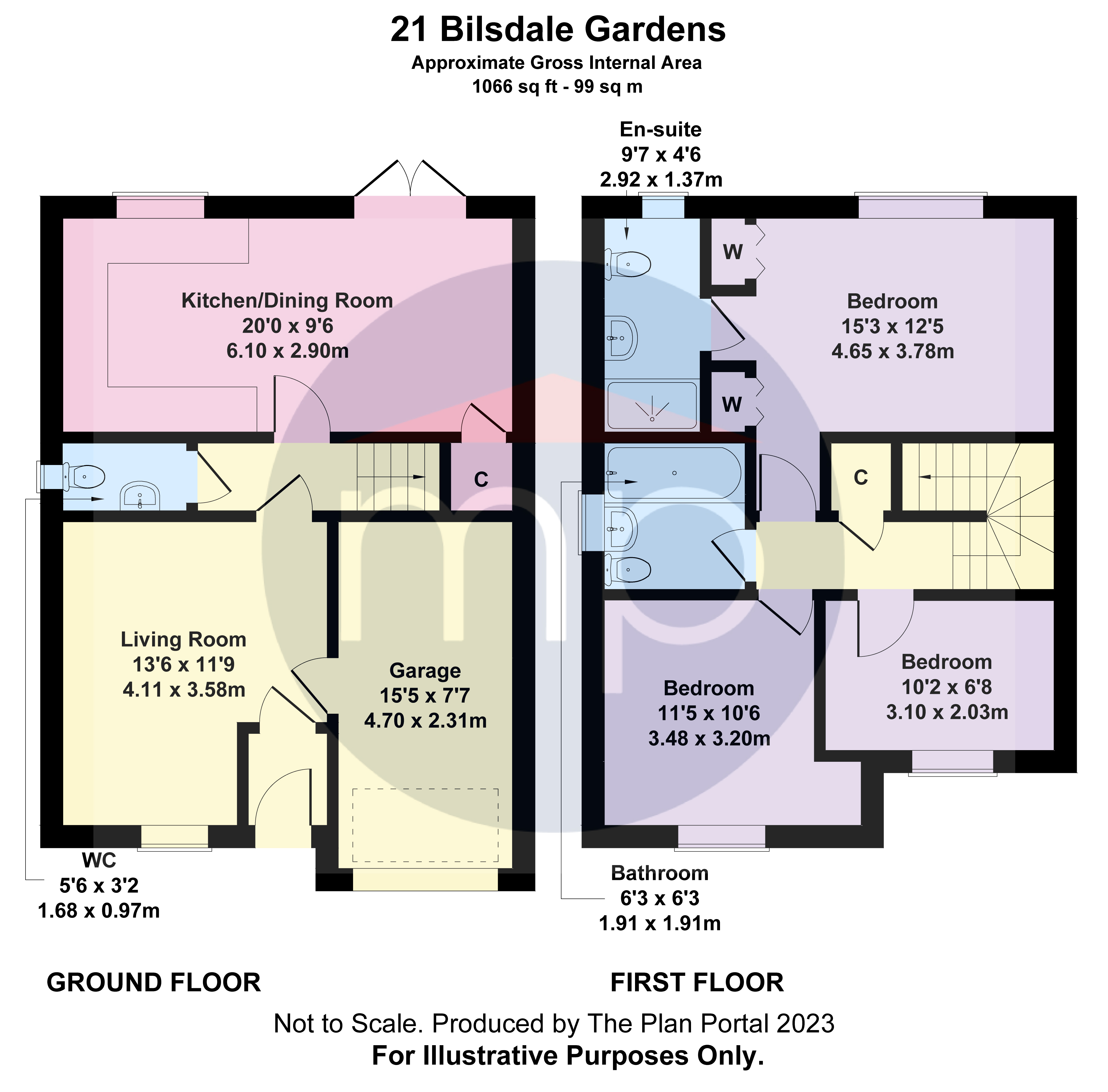 3 bed house for sale in Bilsdale Gardens, Guisborough - Property floorplan