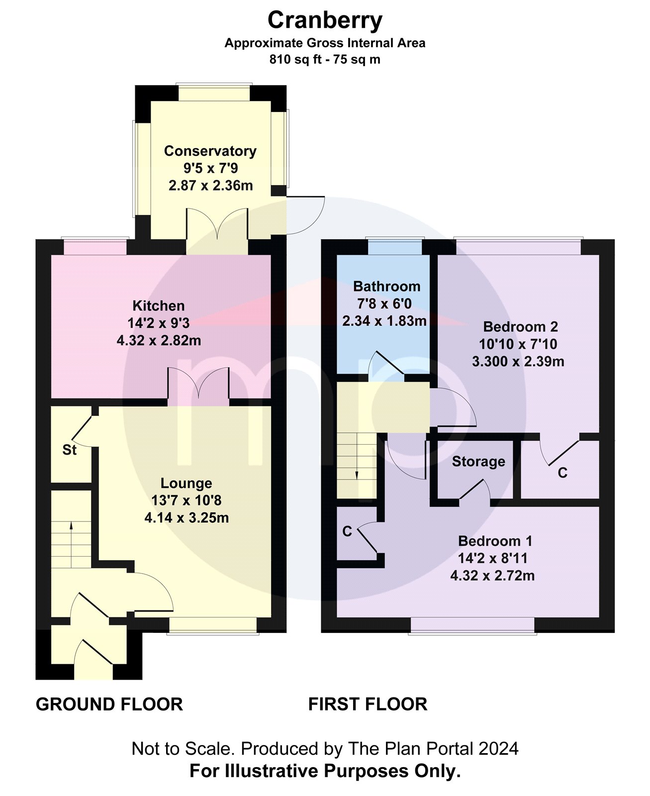 2 bed house for sale in Cranberry, Coulby Newham - Property floorplan