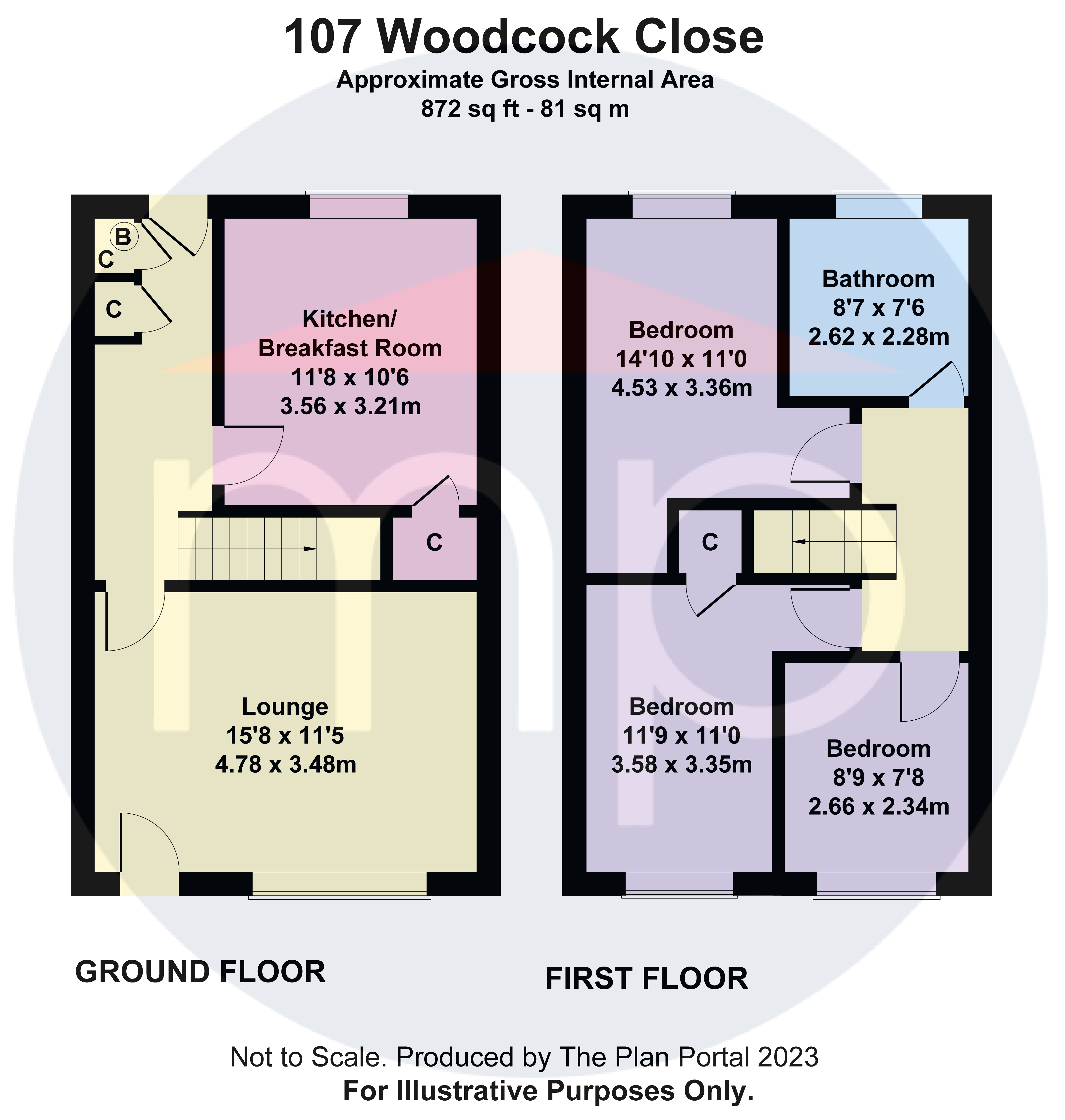 3 bed house for sale in Woodcock Close, Bankfields - Property floorplan