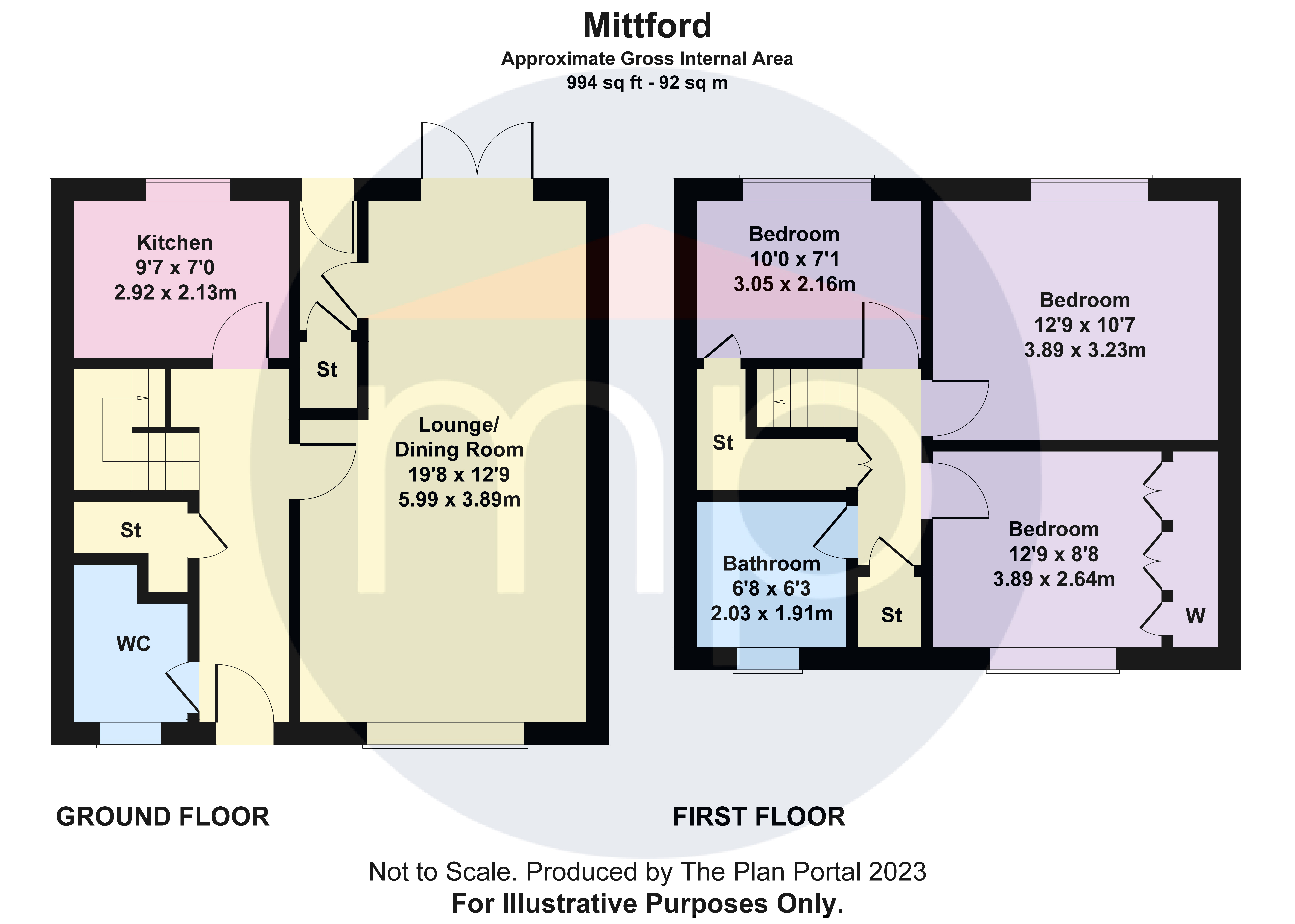 3 bed  for sale in Mitford Close, Ormesby - Property floorplan