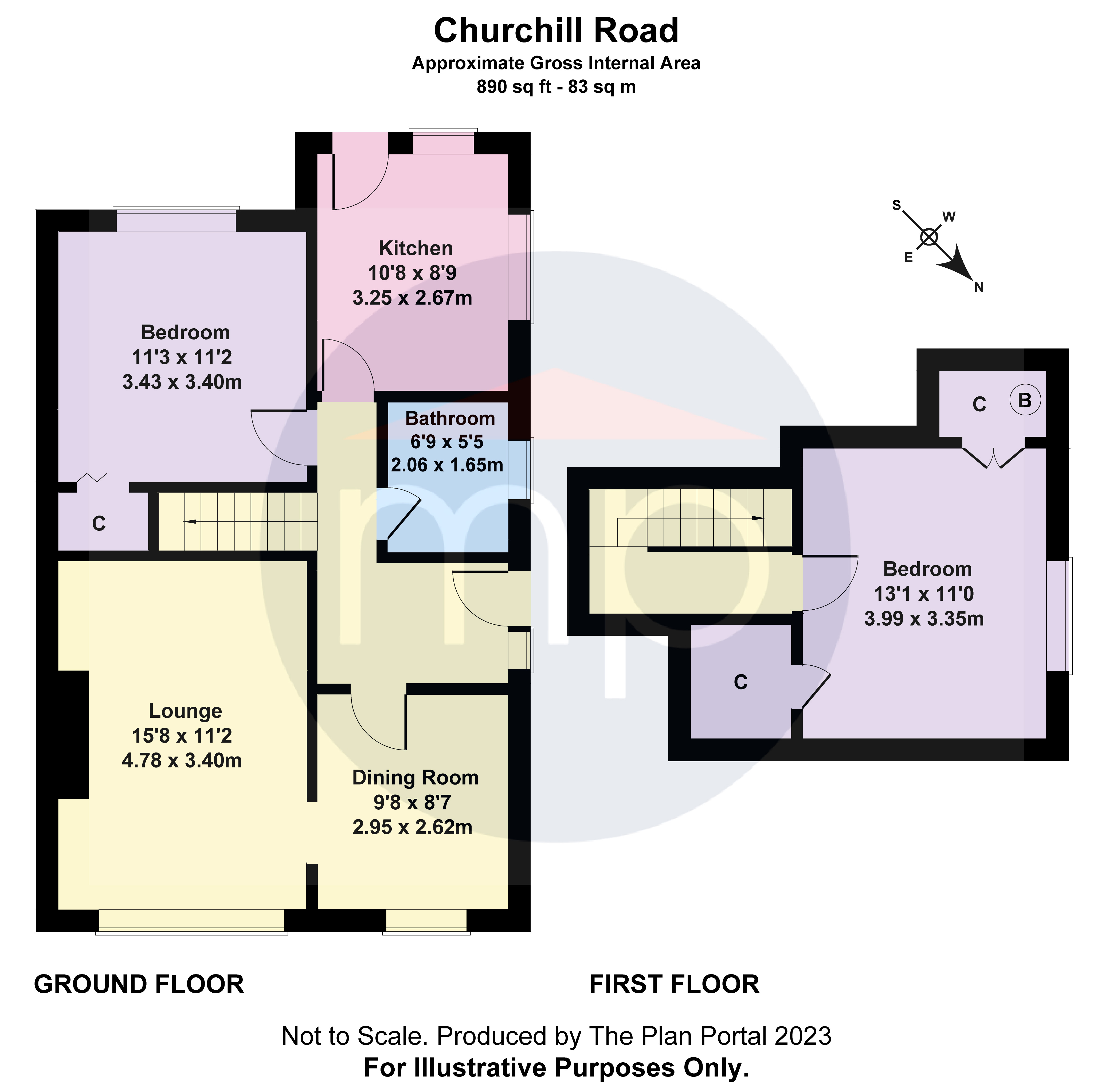 2 bed bungalow for sale in Churchill Road, Eston - Property floorplan