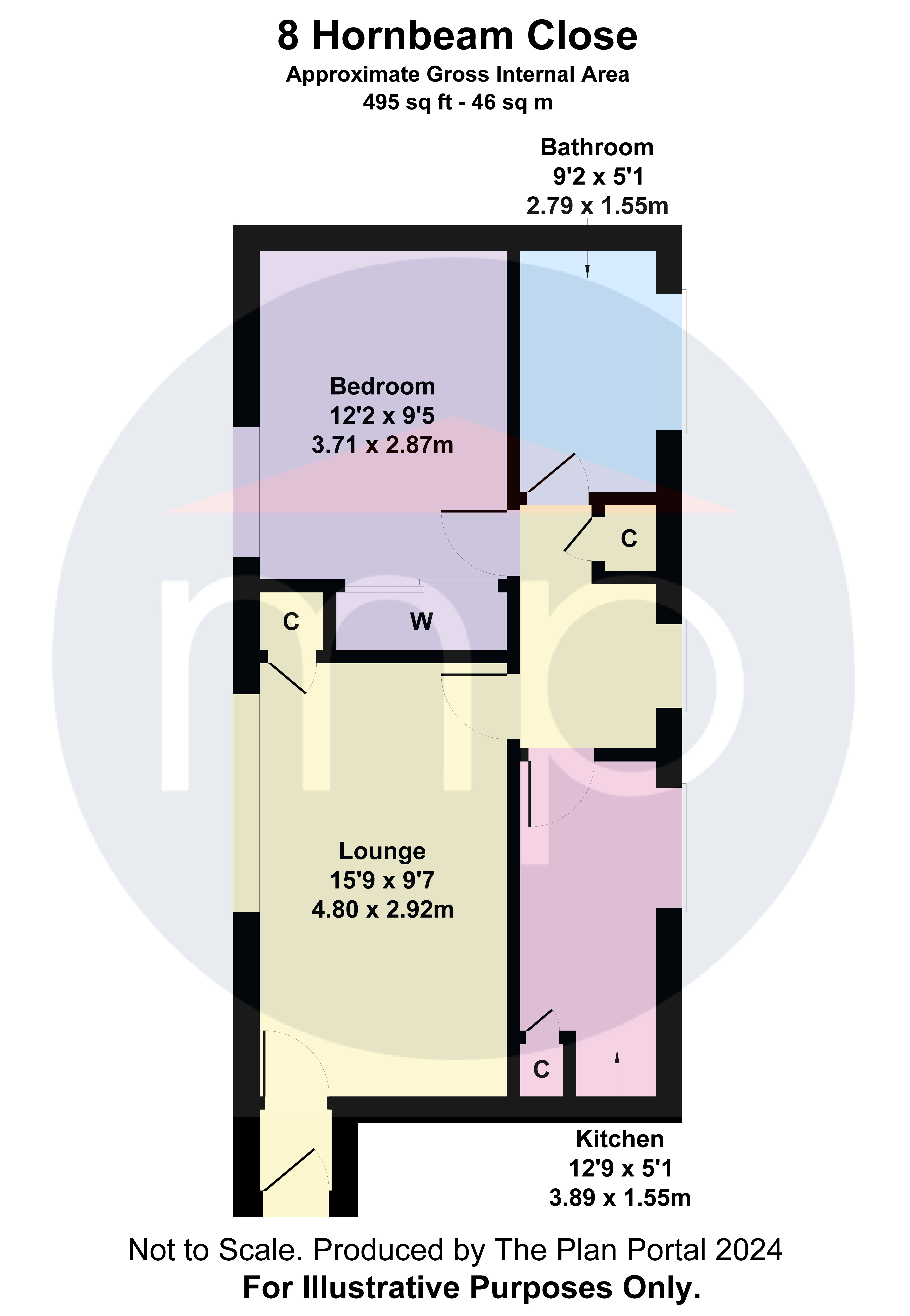 1 bed apartment for sale in Hornbeam Close, Ormesby - Property floorplan