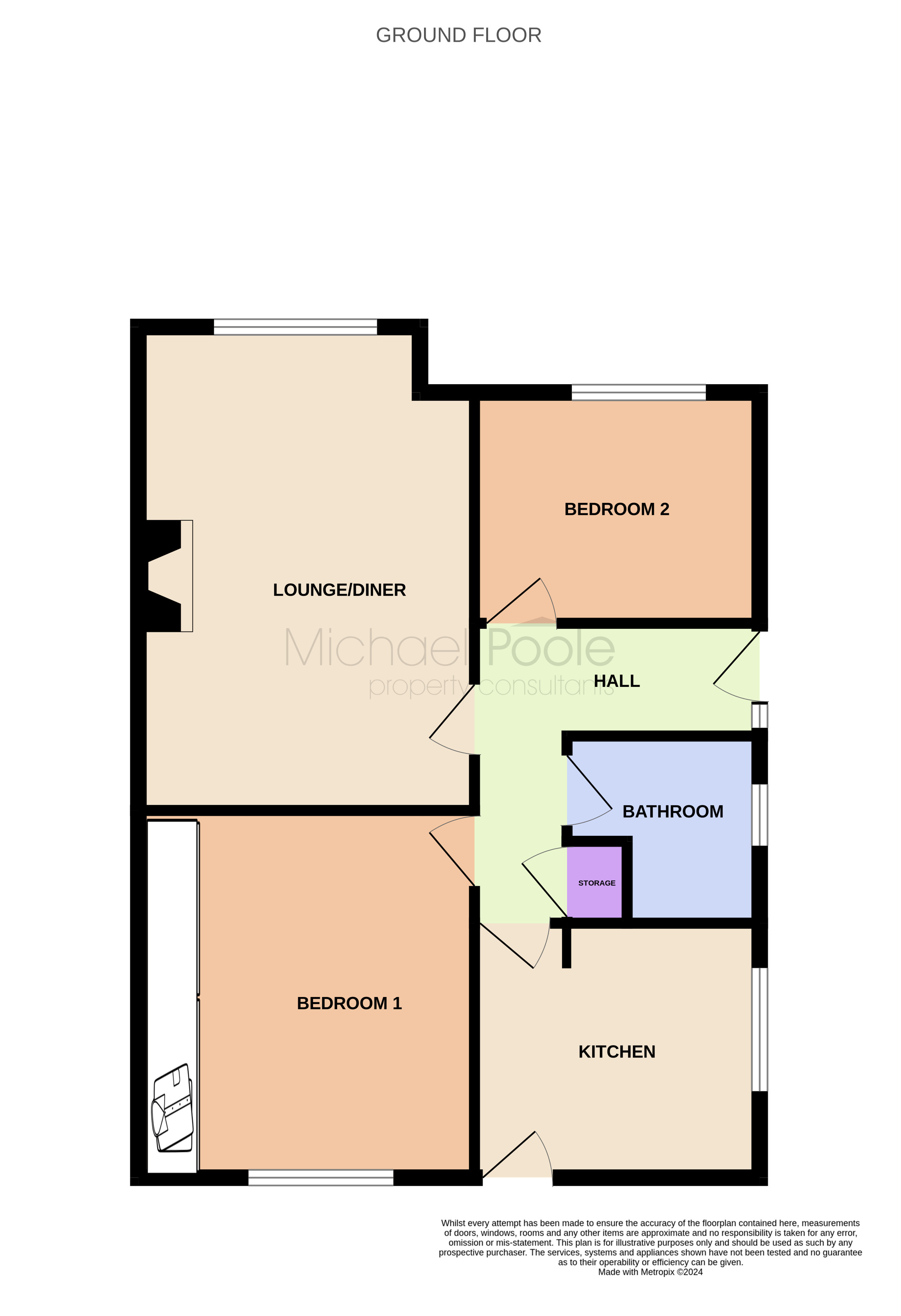 2 bed bungalow for sale in Churchill Road, Middlesbrough - Property floorplan