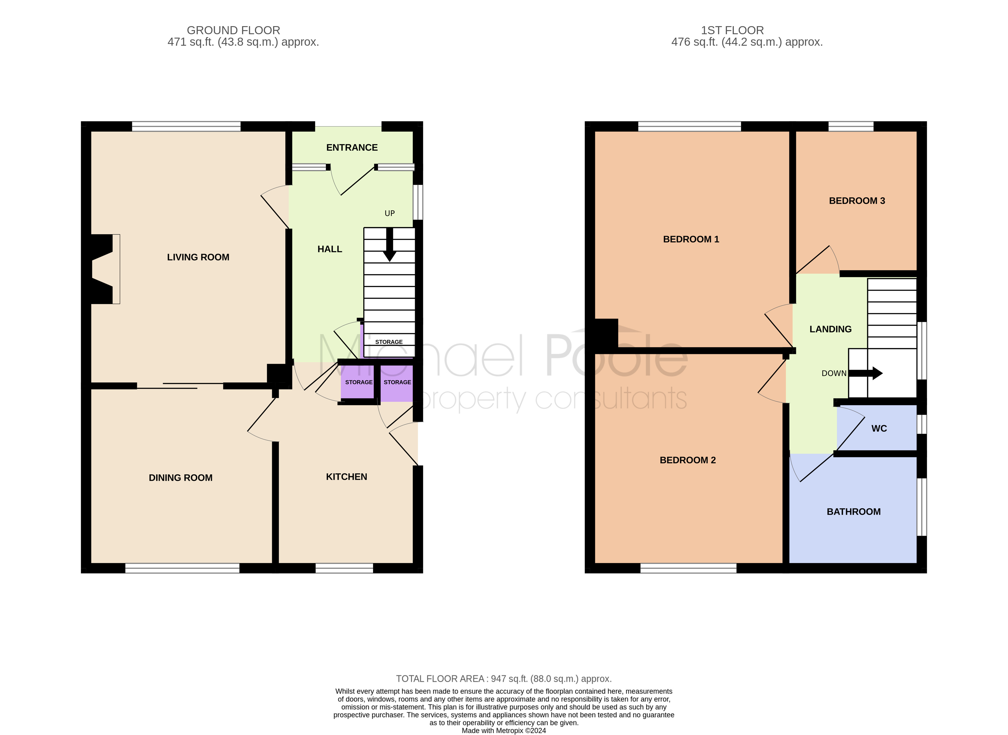 3 bed house for sale in Goodwood Road, Redcar - Property floorplan