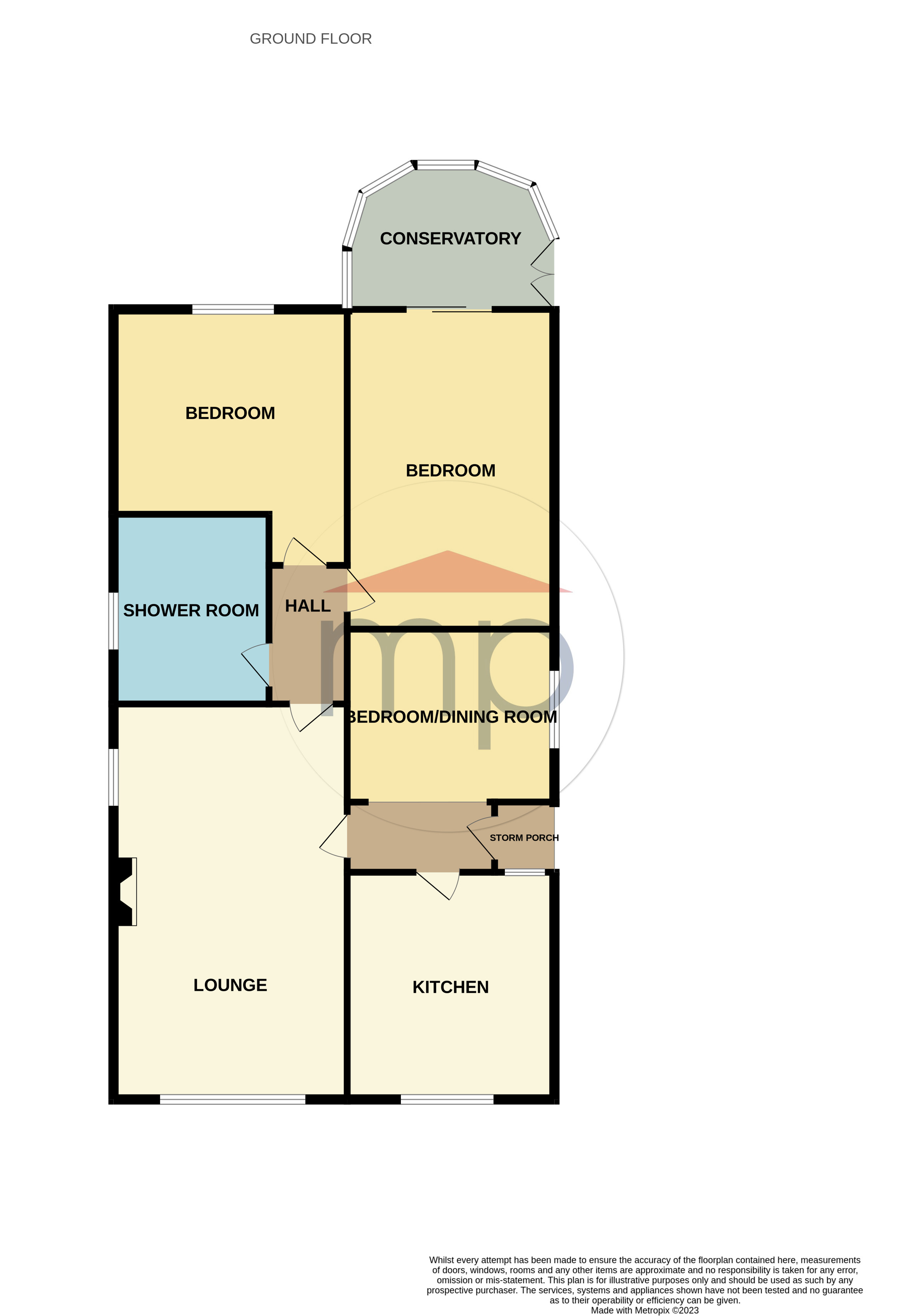 2 bed bungalow for sale in Martham Close, Elm Tree - Property floorplan