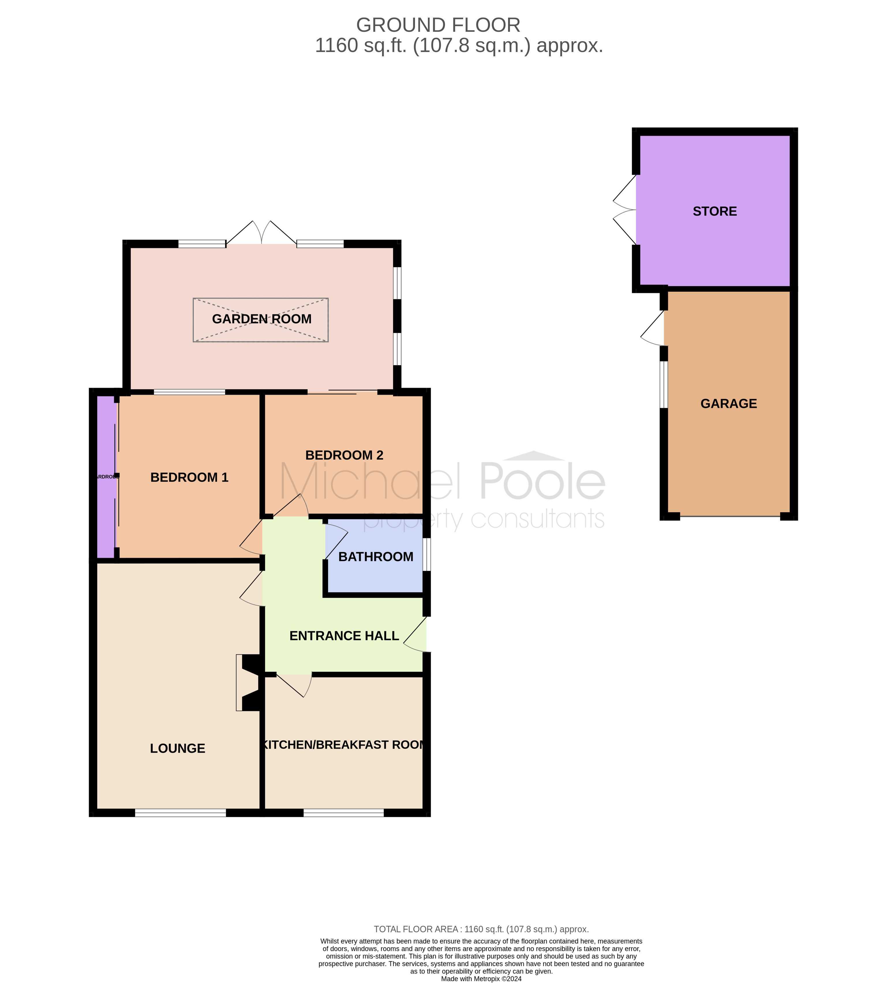2 bed bungalow for sale in Bede Close, Stockton-on-Tees - Property floorplan