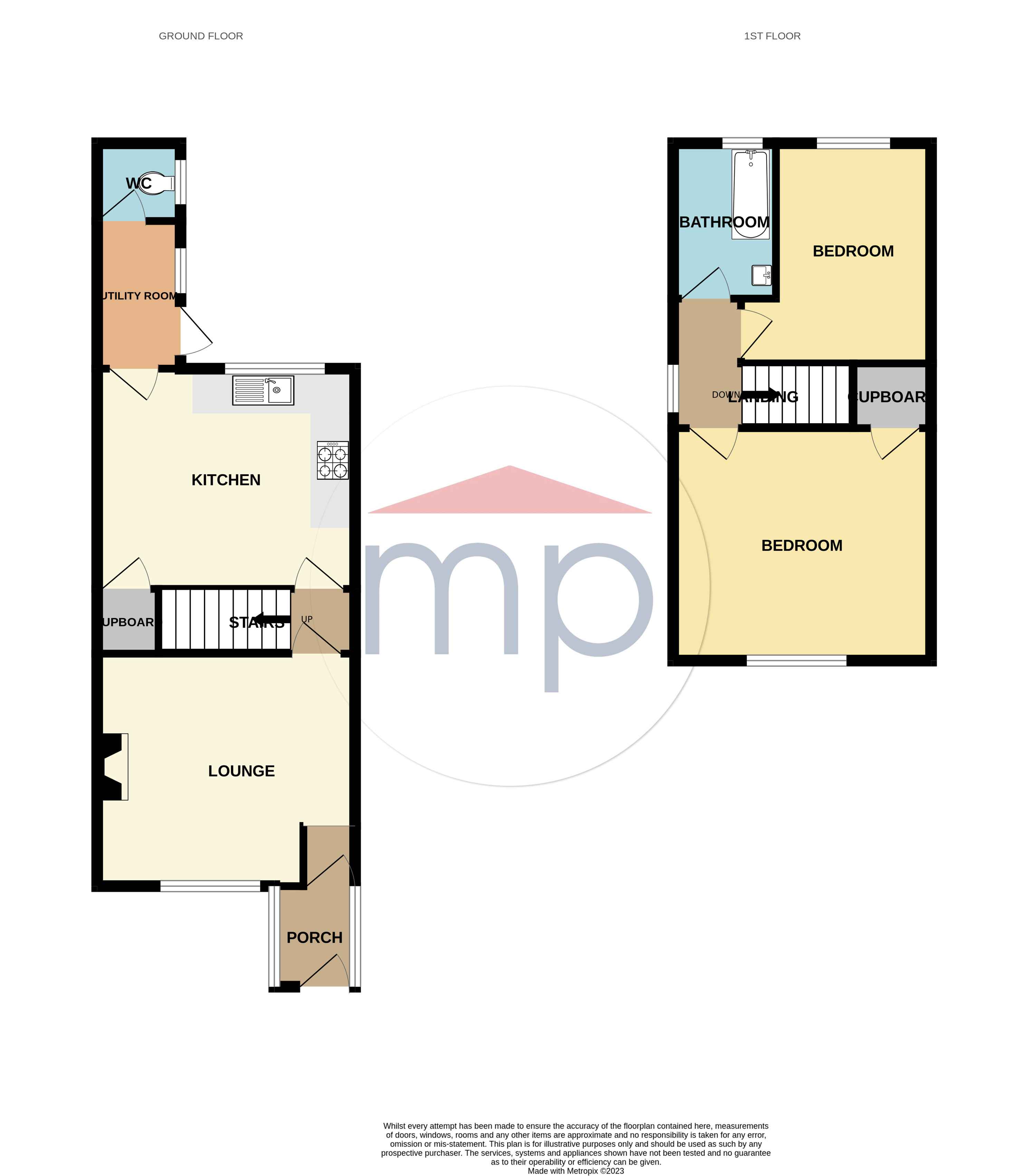 2 bed house for sale in Edgar Street, Norton - Property floorplan