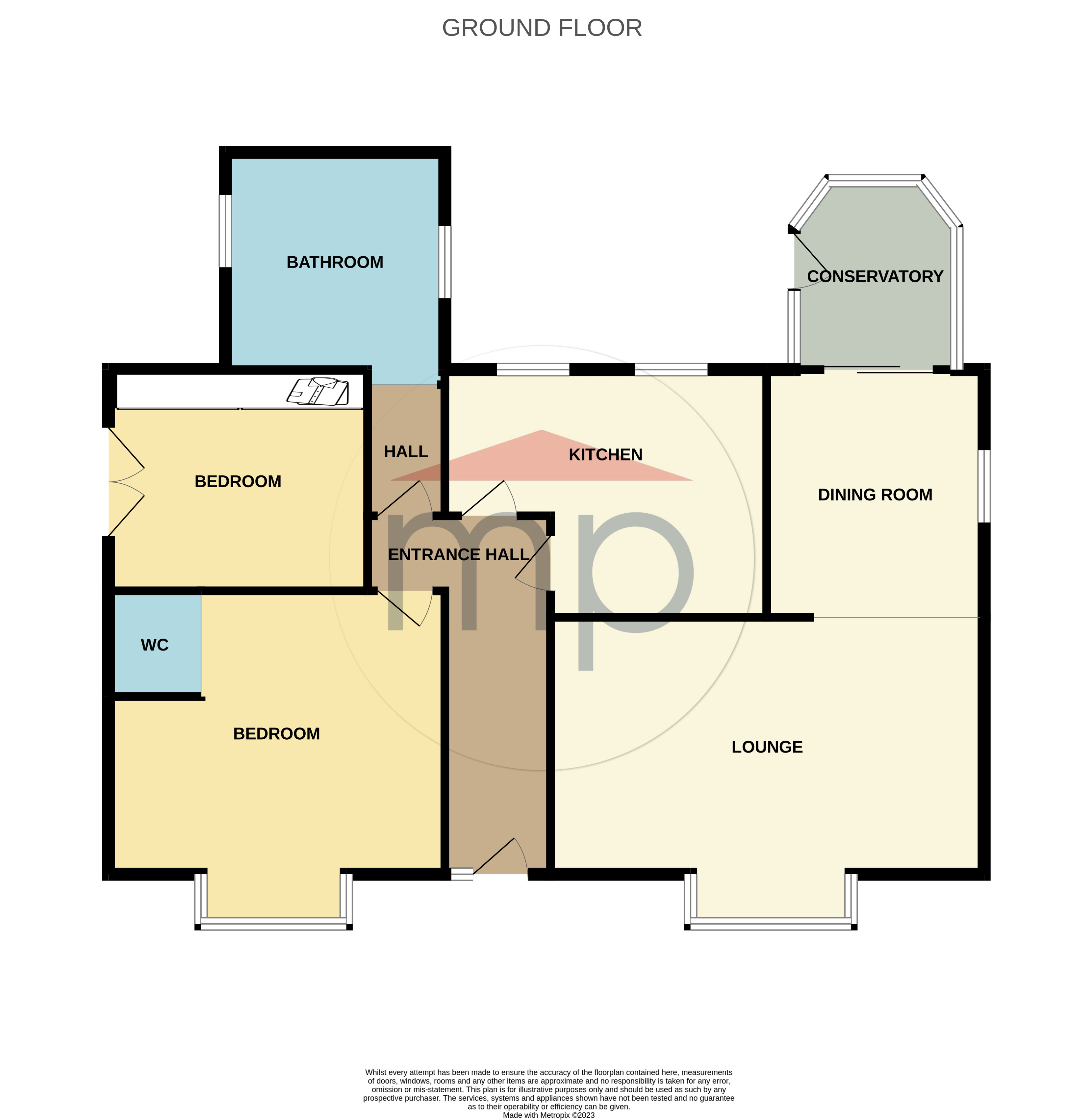 2 bed bungalow for sale in Lilac Close, Carlton - Property floorplan