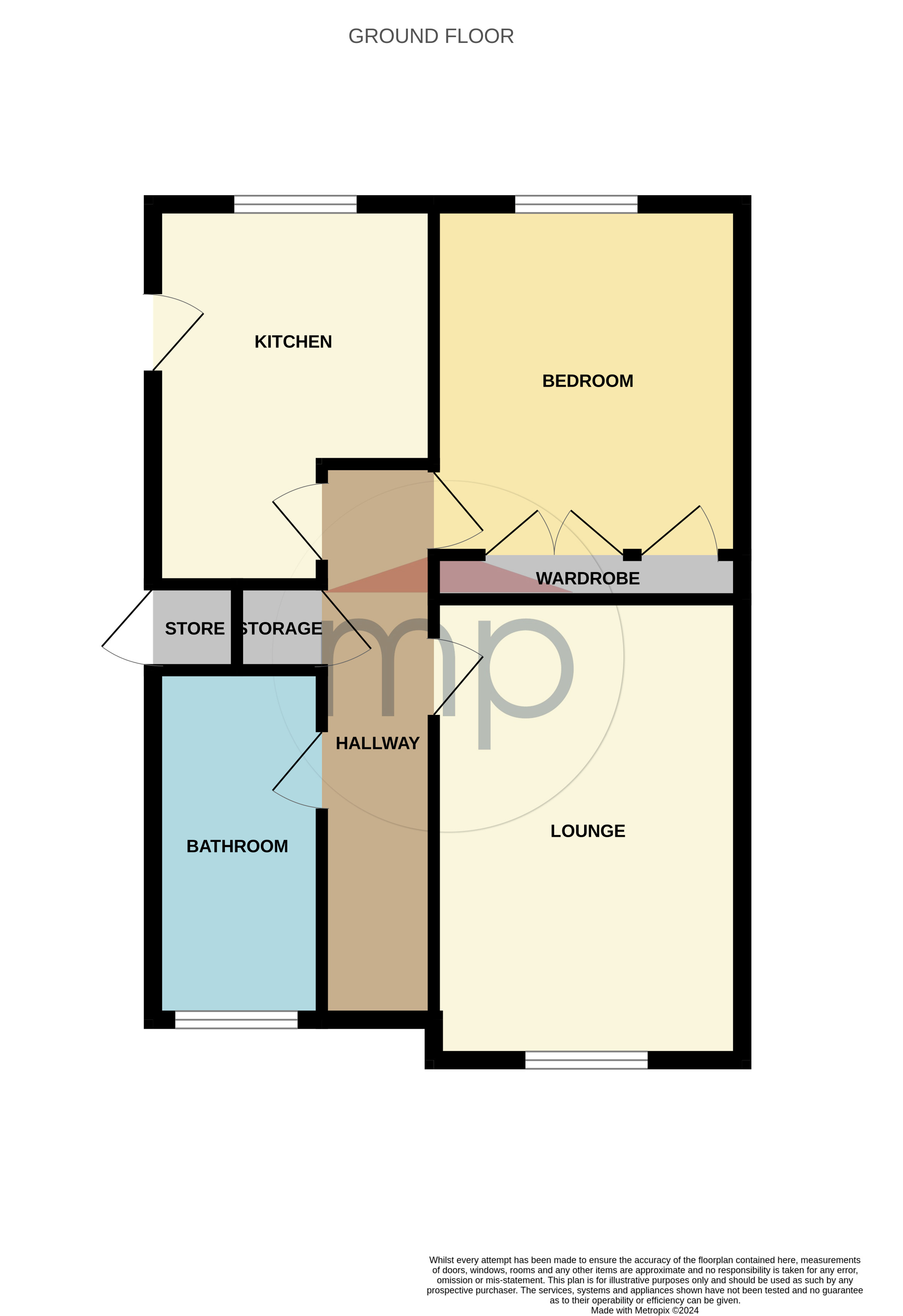 1 bed bungalow for sale - Property floorplan