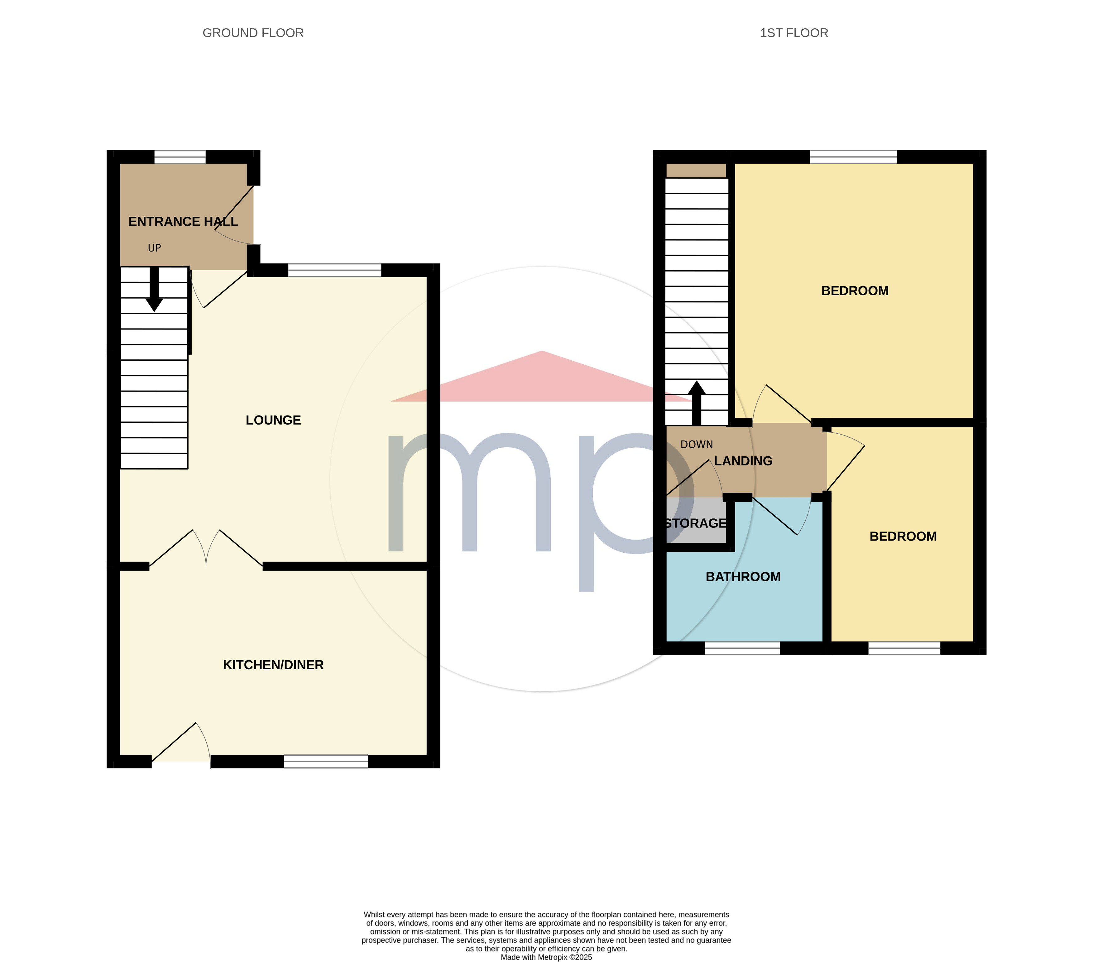 2 bed terraced house for sale - Property floorplan