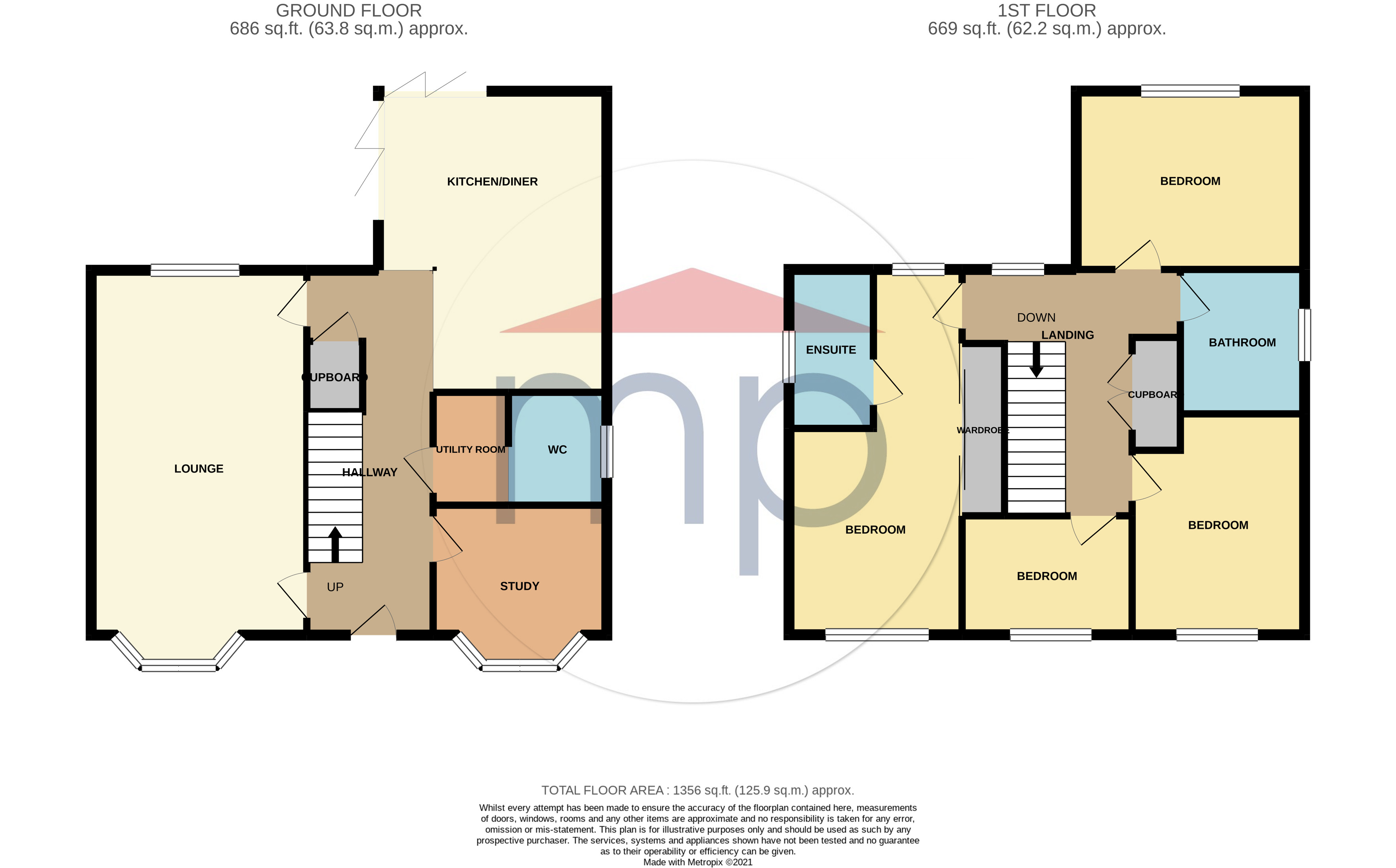4 bed house for sale in Linden Crescent, Yarm - Property floorplan