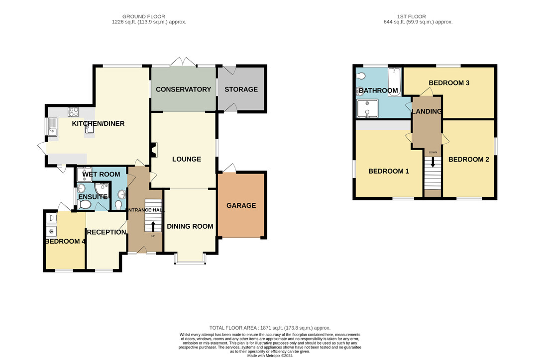 4 bed detached house to rent in Shernolds, Maidstone - Property Floorplan