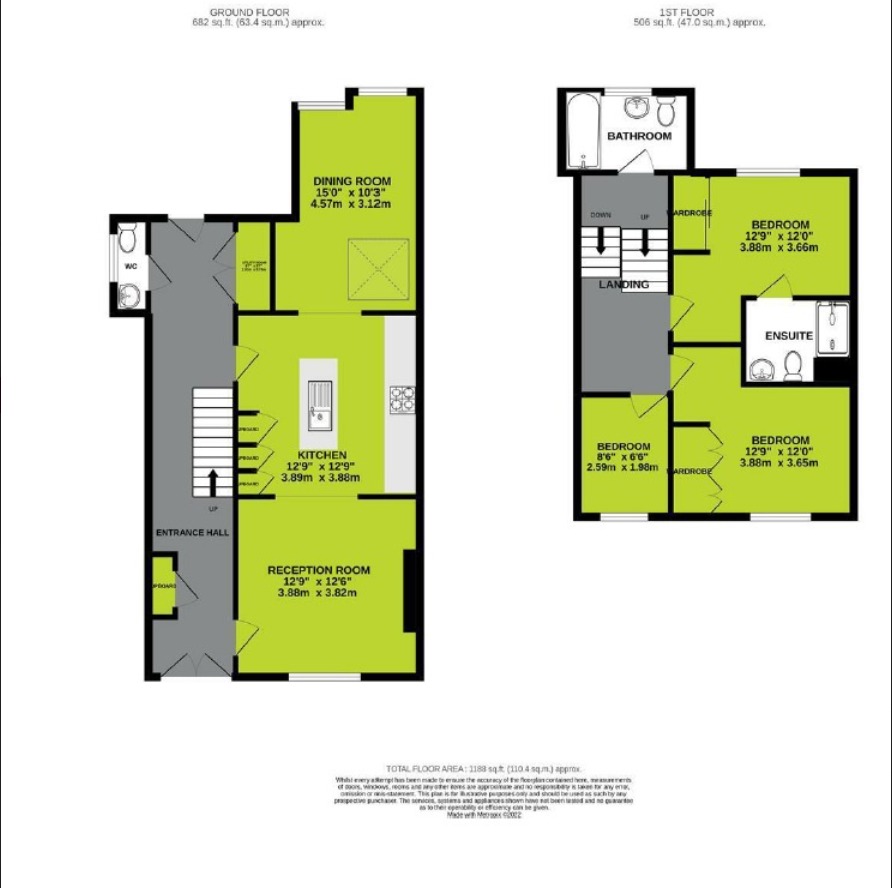3 bed terraced house for sale in Langhorne Street, Woolwich - Property Floorplan
