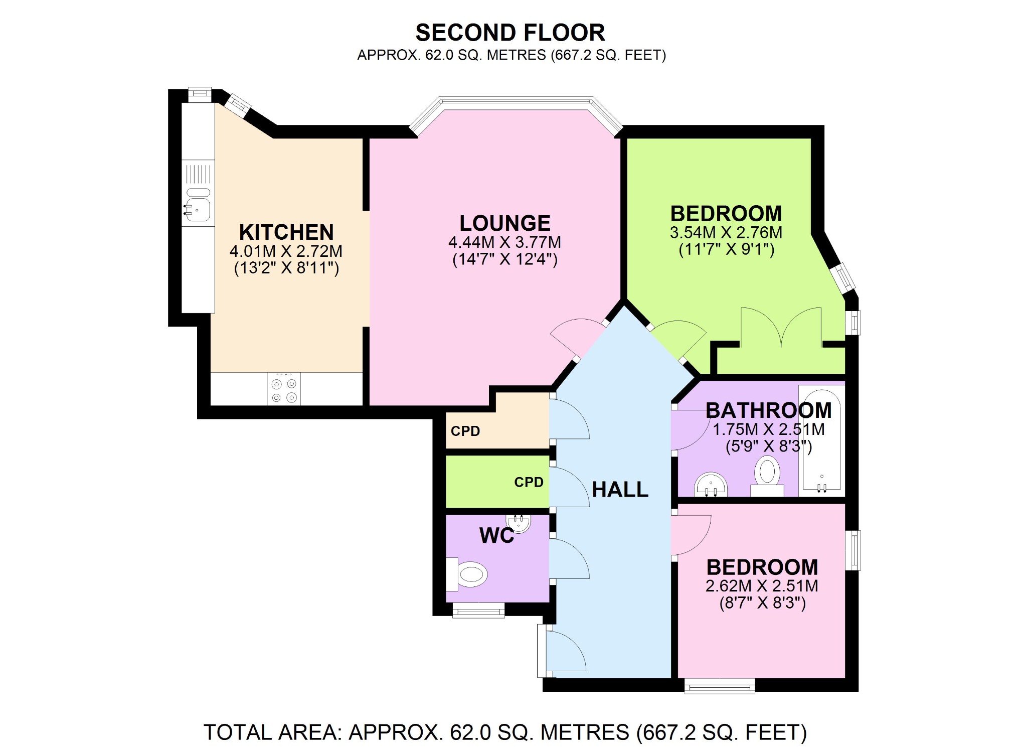 2 bed flat for sale in Eaglesfield Road, London - Property Floorplan