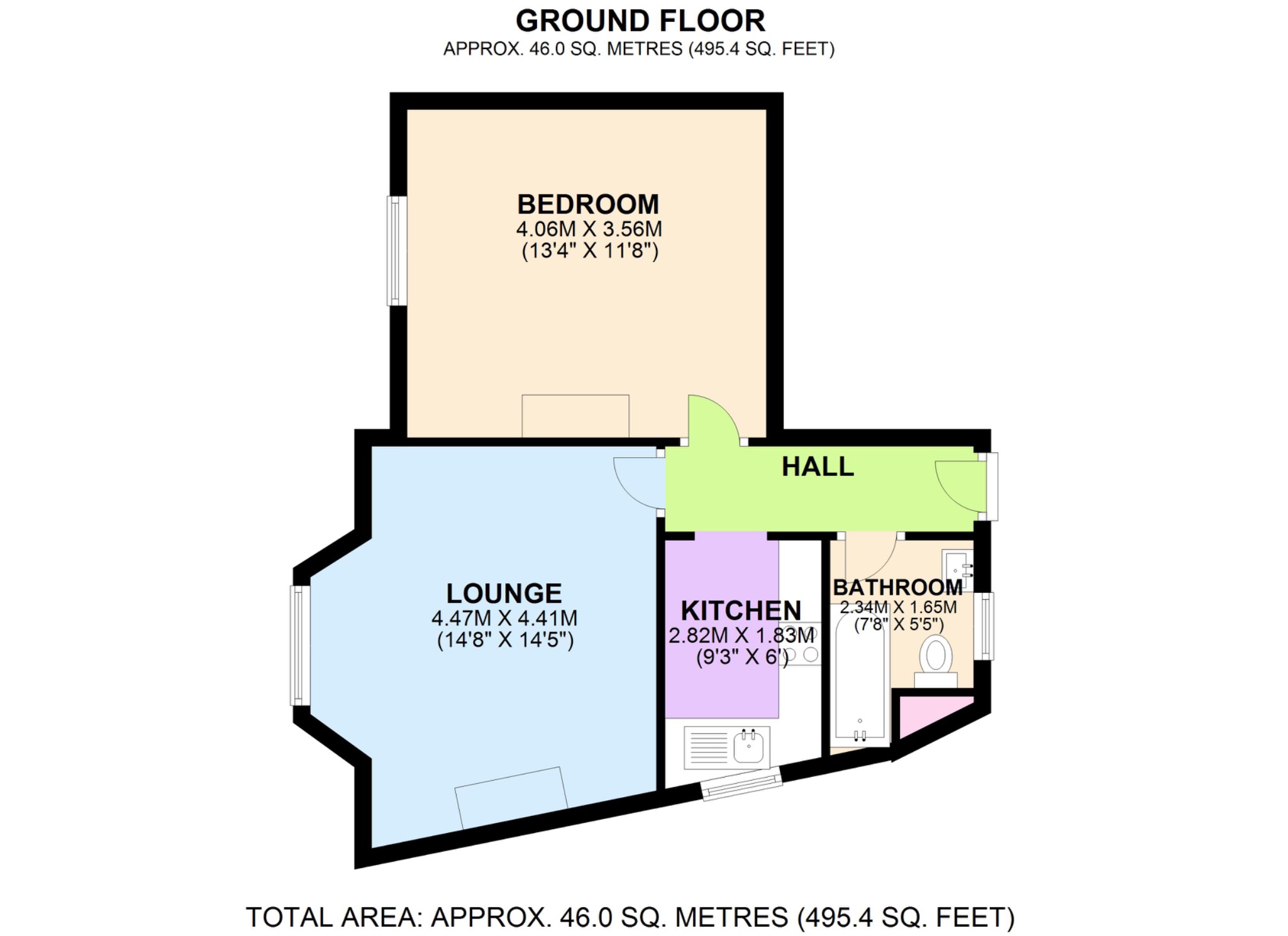 1 bed ground floor maisonette for sale, Woolwich - Property Floorplan