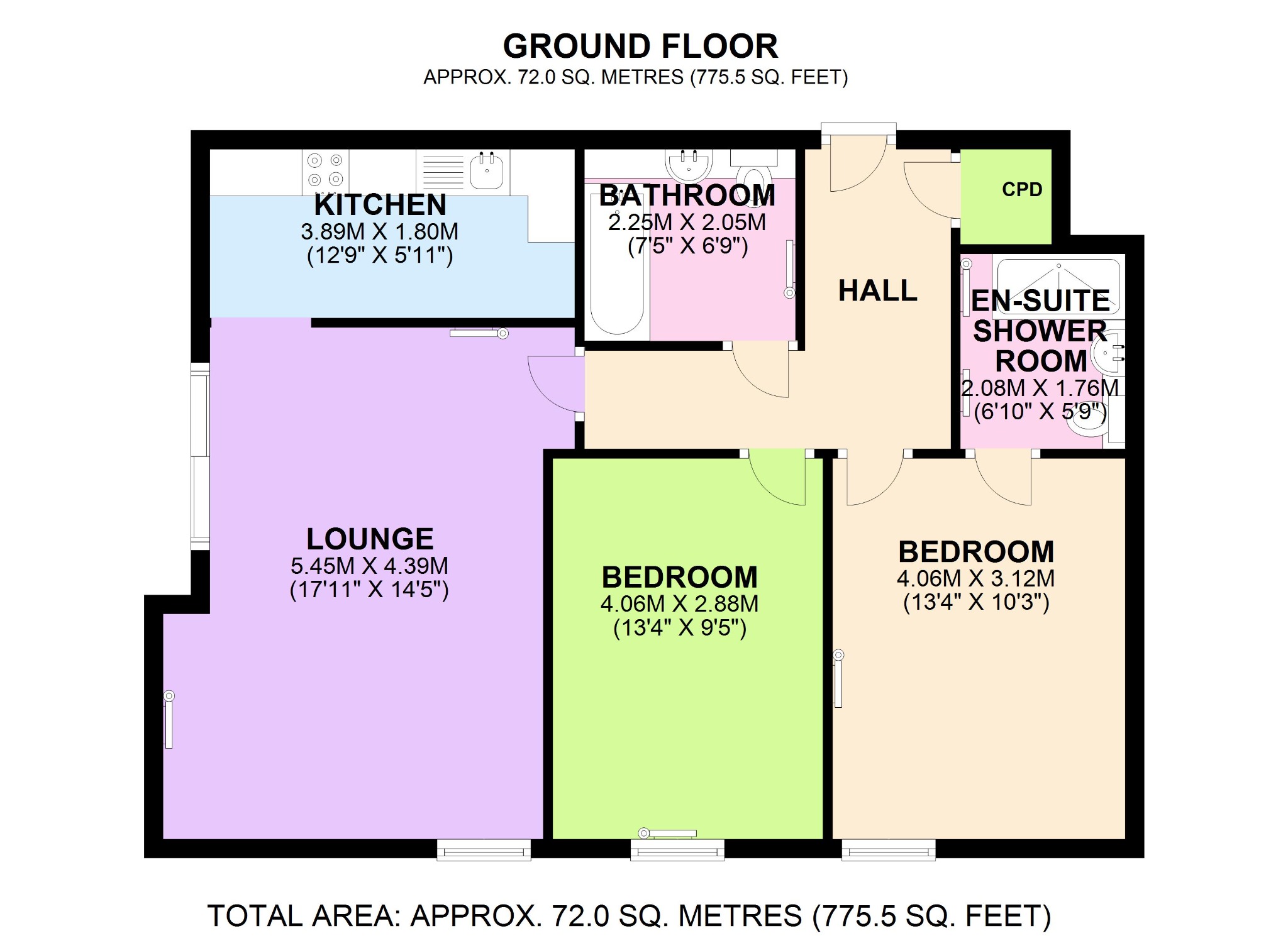 2 bed flat for sale in Erebus Drive, London - Property Floorplan