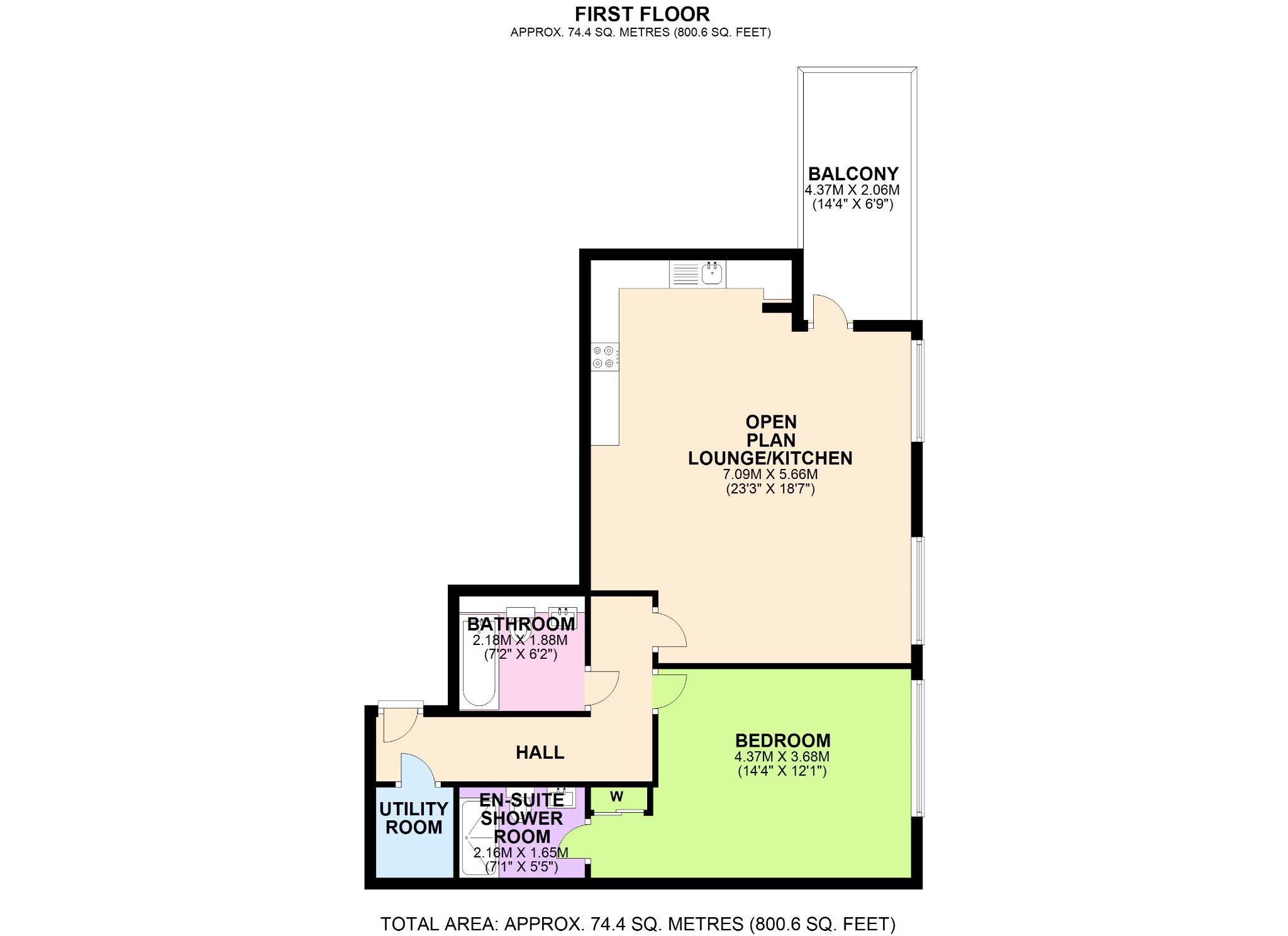 1 bed flat for sale in The Regal, Woolwich - Property Floorplan