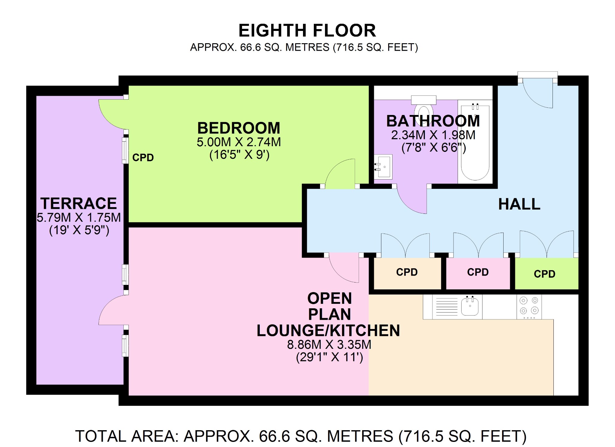 1 bed ground floor flat for sale in Love Lane, London - Property Floorplan