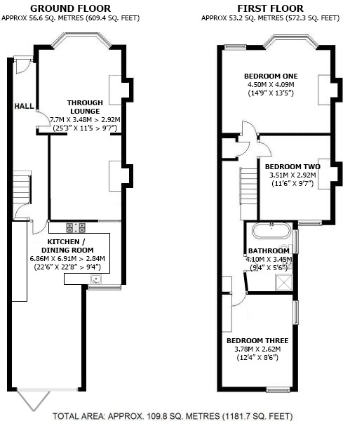 3 bed terraced house for sale in Shooters Hill - Property Floorplan