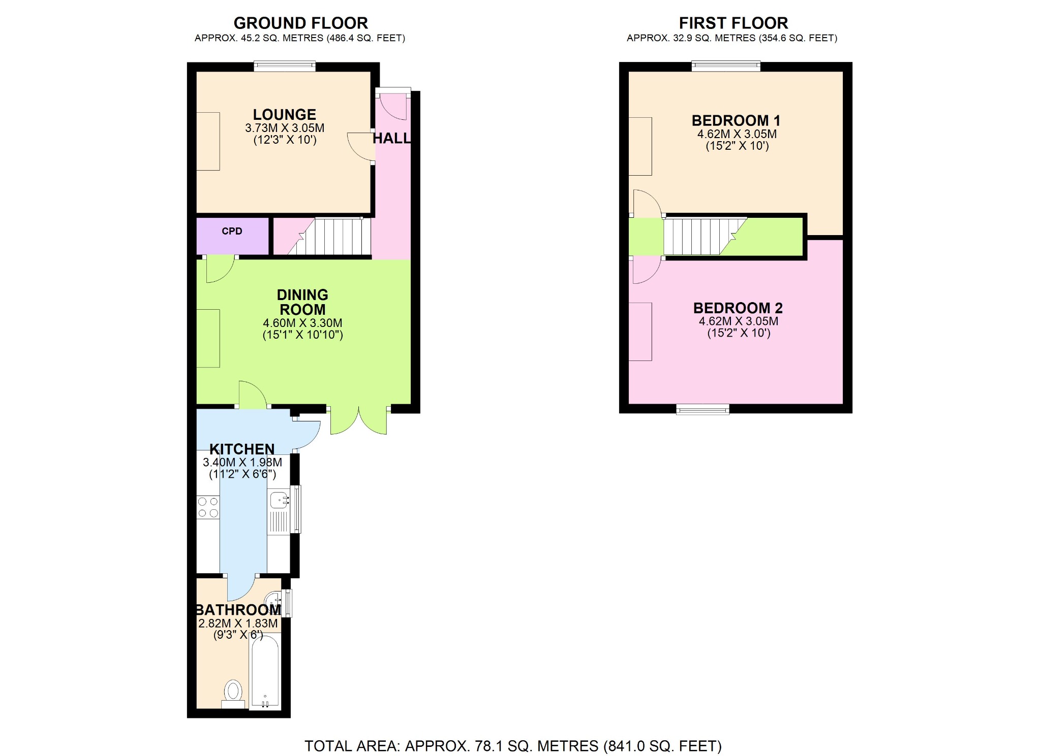 2 bed terraced house to rent in Frederick Place, London - Property Floorplan