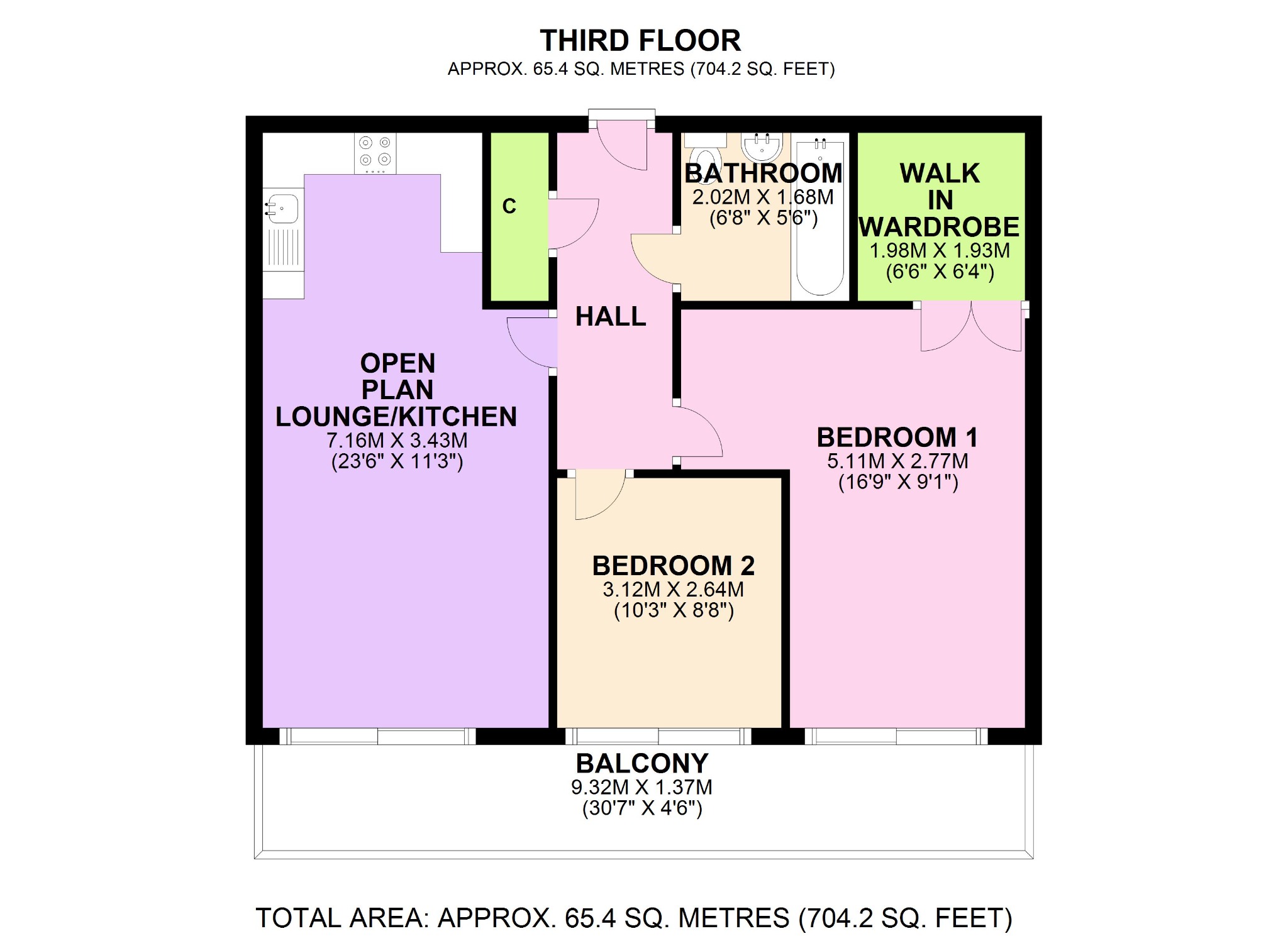 2 bed flat to rent in Royal Carriage Mews, London - Property Floorplan