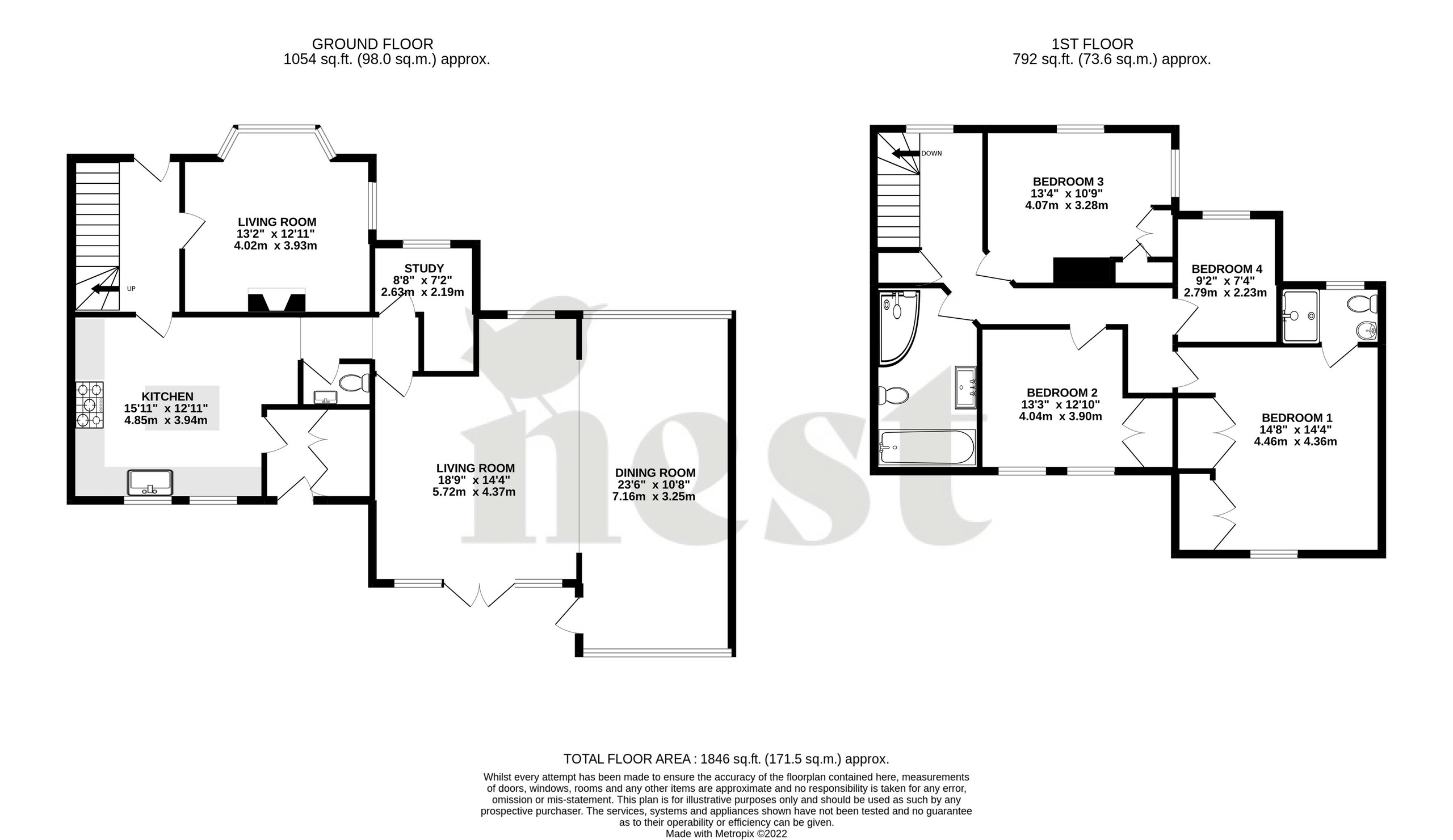 4 bed link detached house for sale in Woodlands Lane, Cobham - Property floorplan