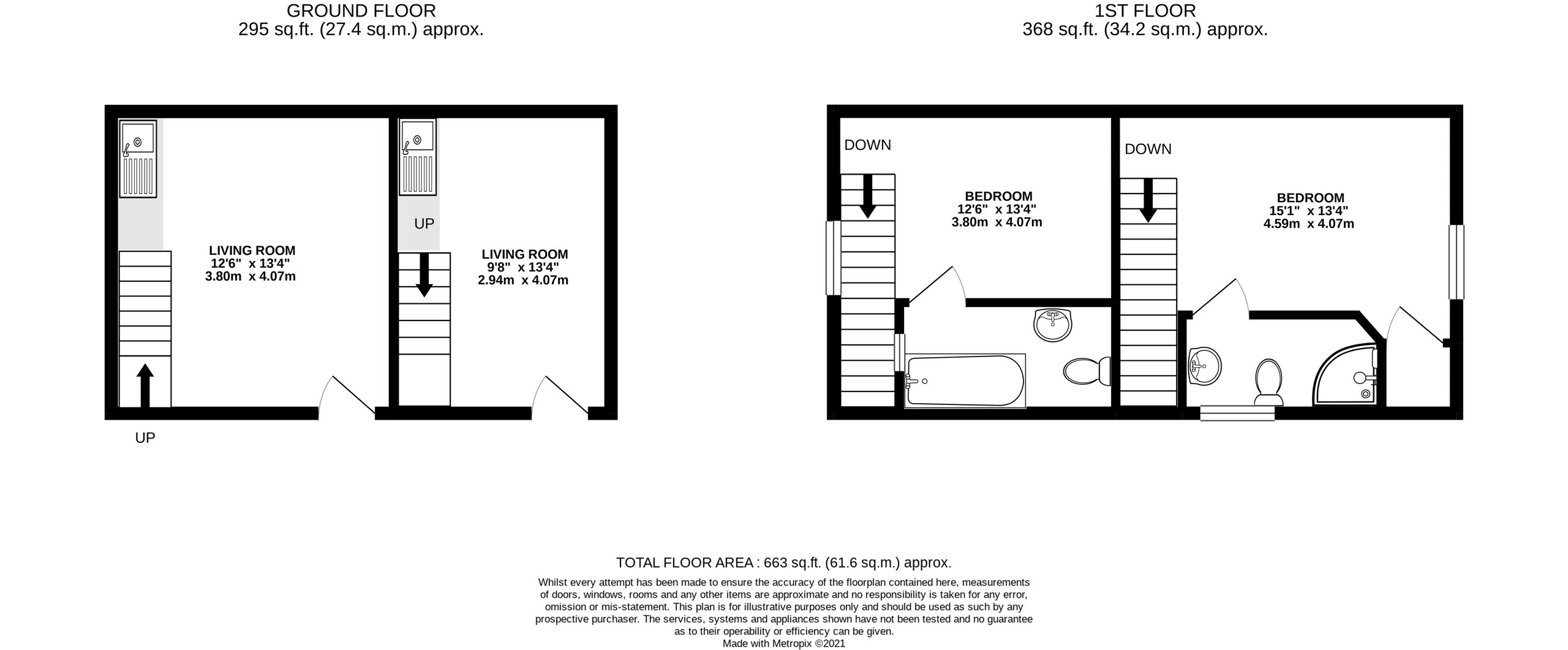 2 bed detached house for sale, Curry Mallet - Property Floorplan