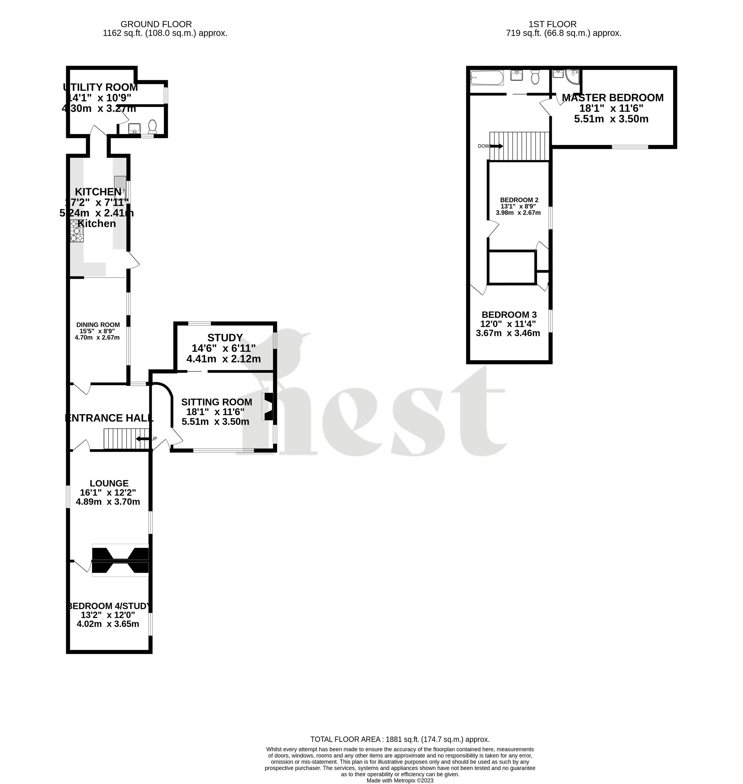 4 bed link detached house for sale in Ashcott, Bridgwater - Property Floorplan