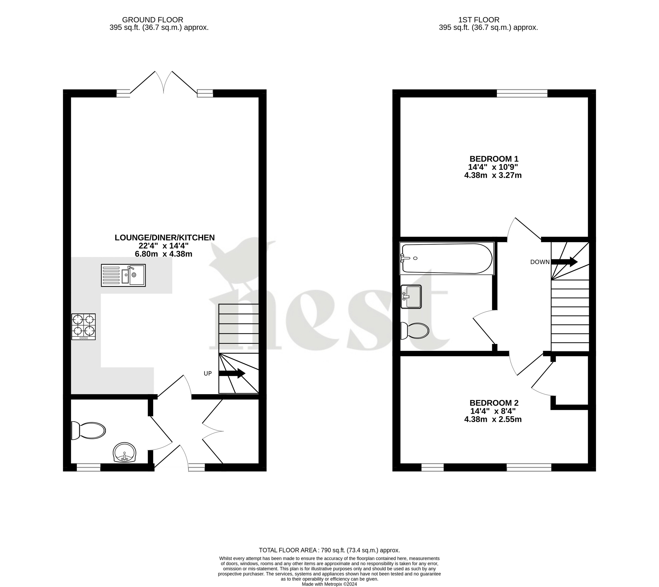 2 bed semi-detached house for sale in Peridot Close, Bridgwater - Property floorplan