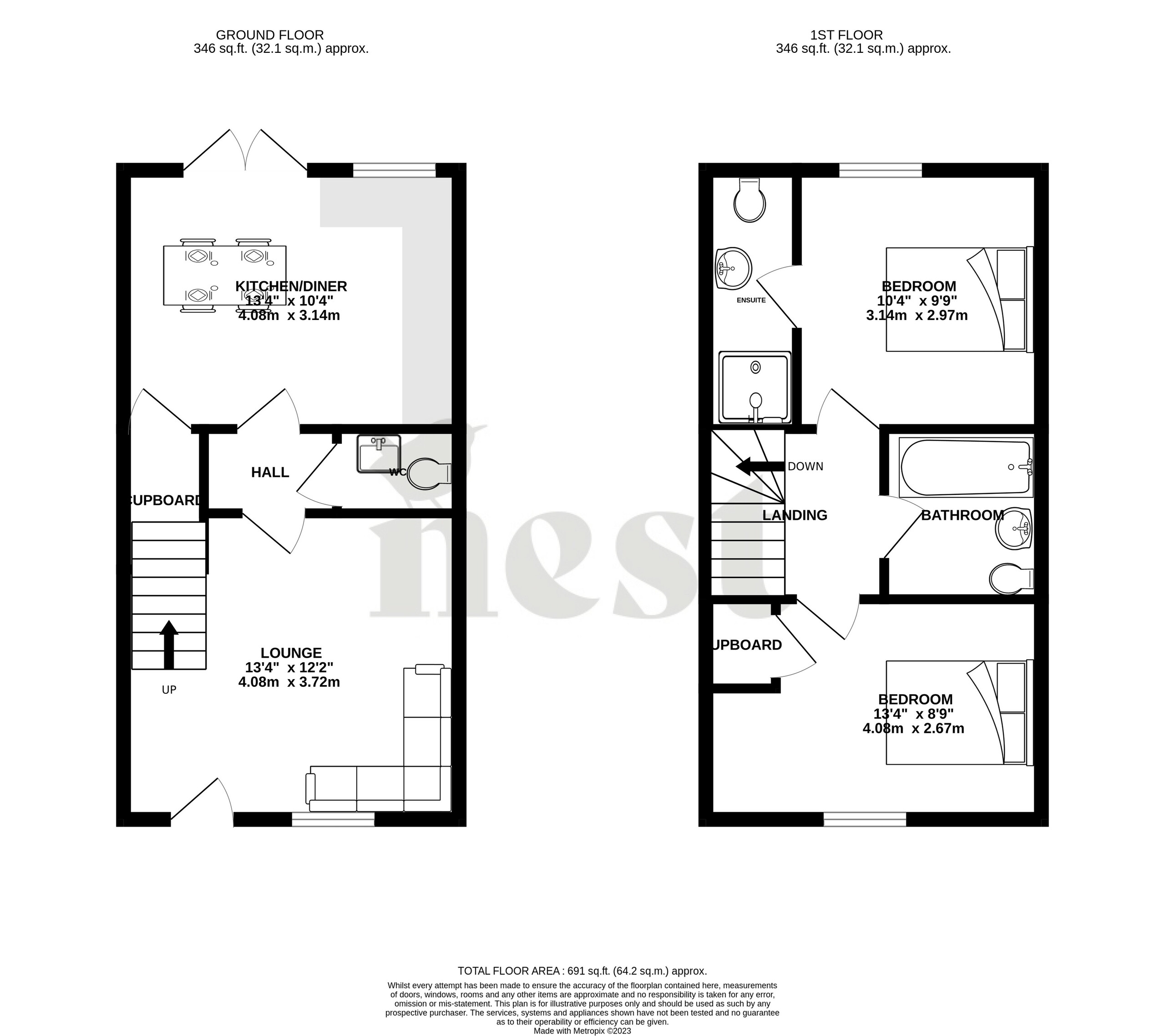 2 bed semi-detached house for sale in Broadsword Park, Ilchester - Property Floorplan