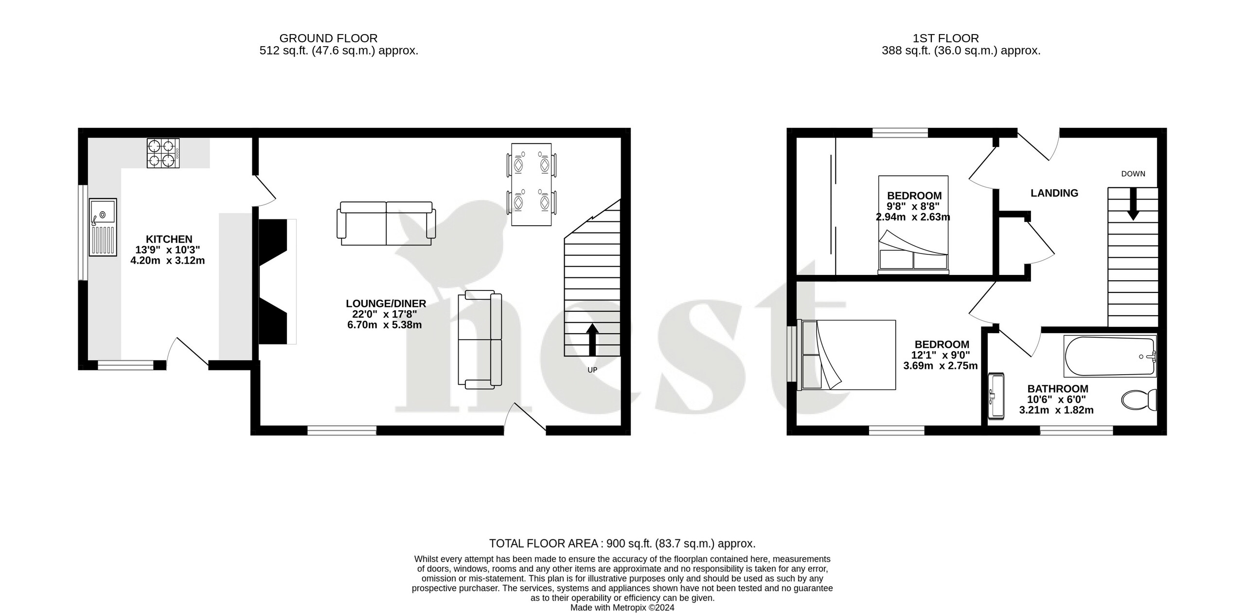 2 bed cottage for sale in Barwick Park, Yeovil - Property floorplan