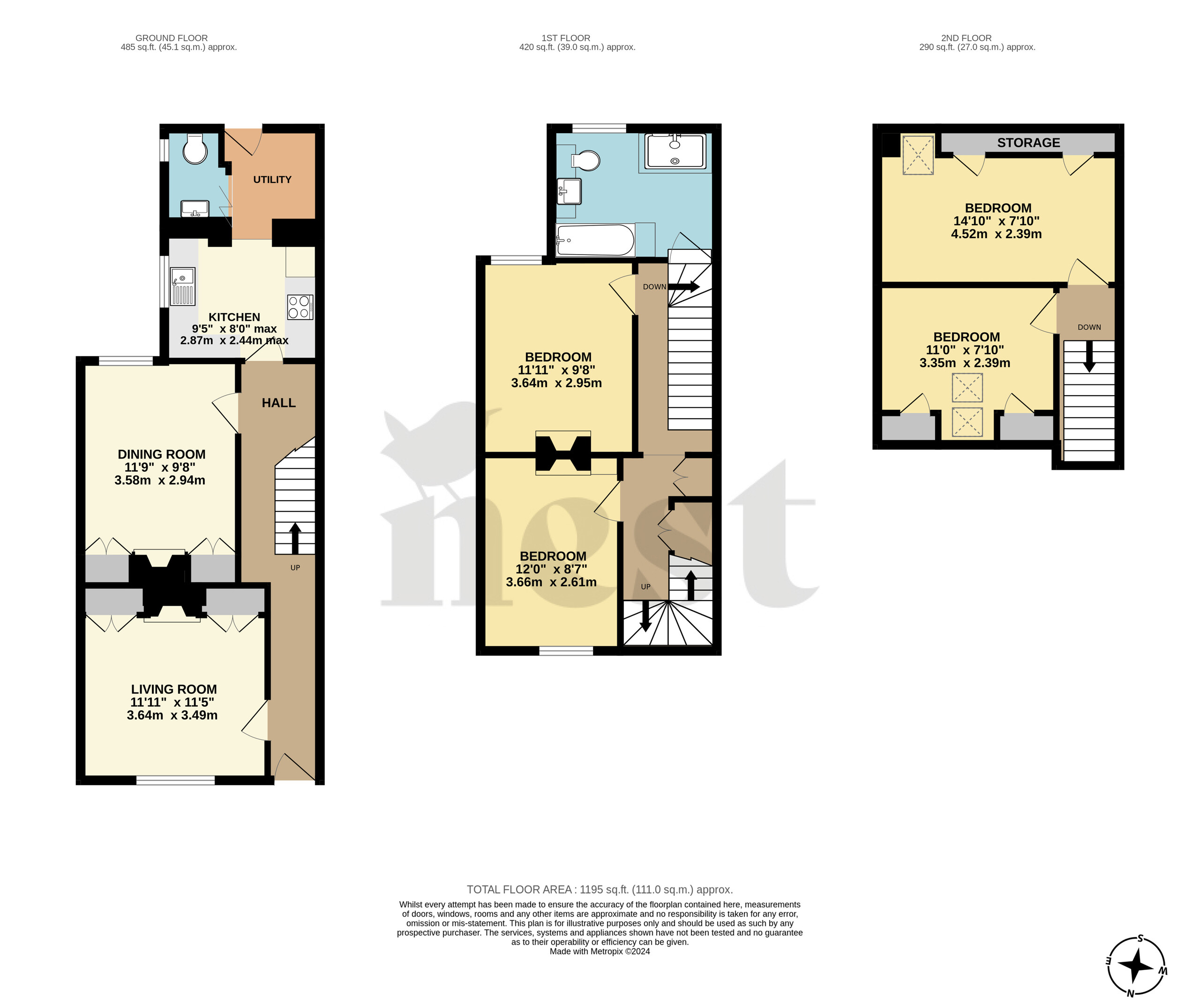 4 bed terraced house for sale in Turners Lane, Gillingham - Property floorplan