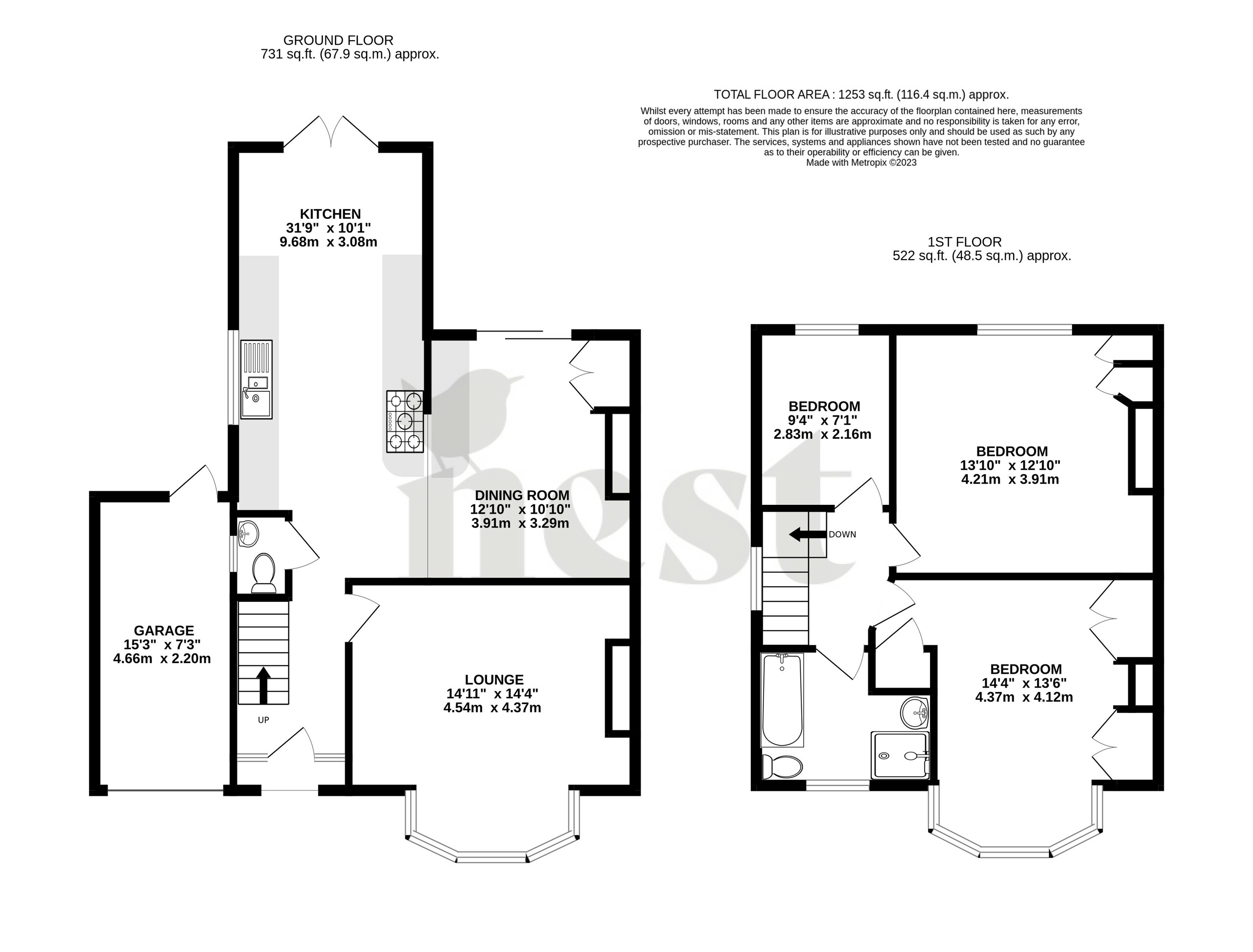 3 bed semi-detached house for sale in Holway Avenue, Taunton - Property Floorplan