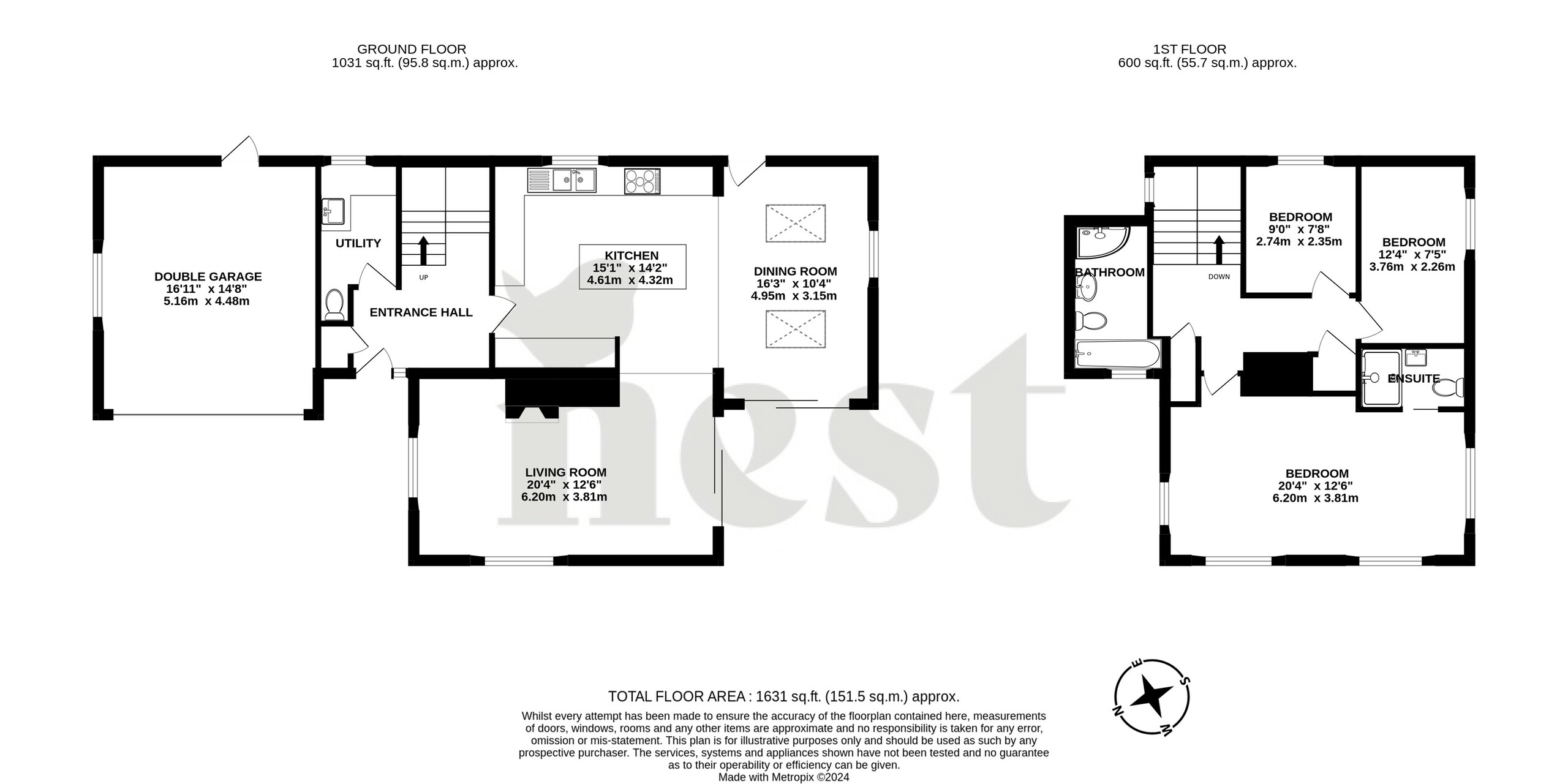 3 bed detached house for sale in Hurlstone Park, Porlock, Minehead - Property floorplan