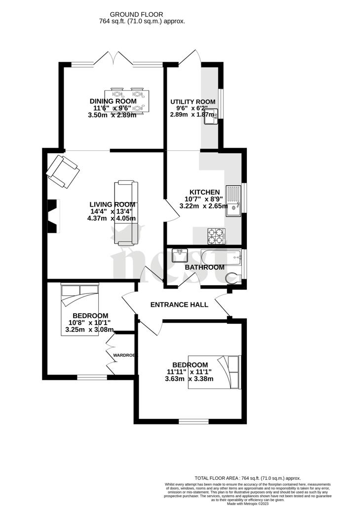 2 bed bungalow for sale in Elmhurst Avenue, Yeovil - Property Floorplan