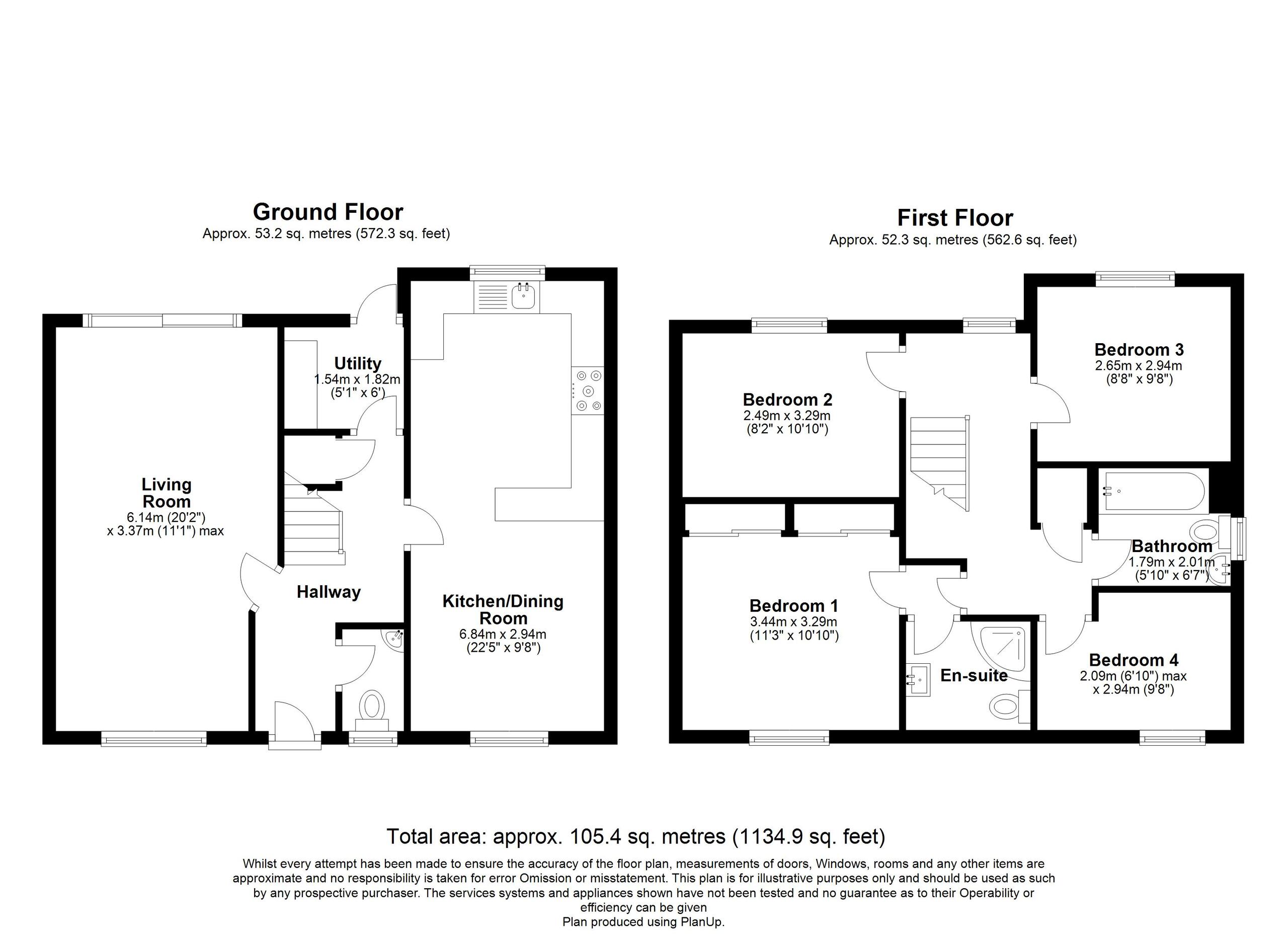 4 bed end of terrace house for sale in Trent Square, Gillingham - Property floorplan